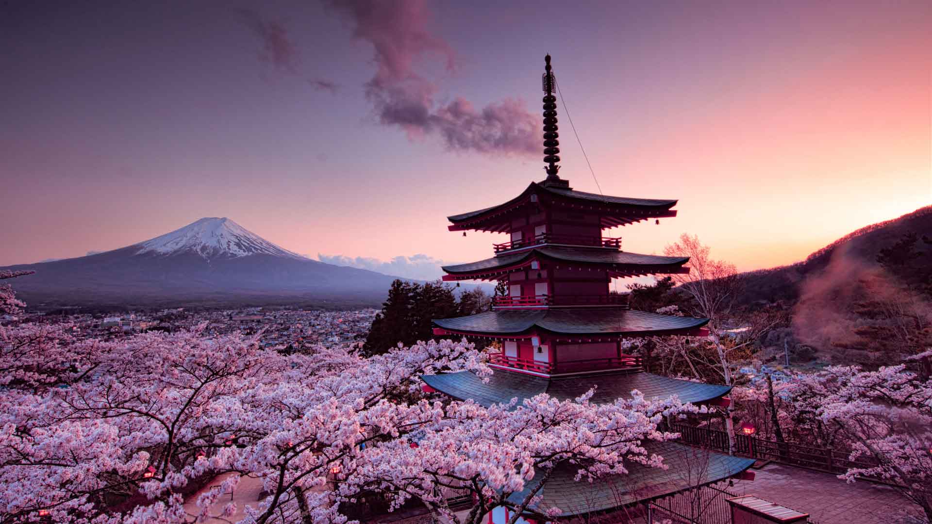 中灵塔和富士山