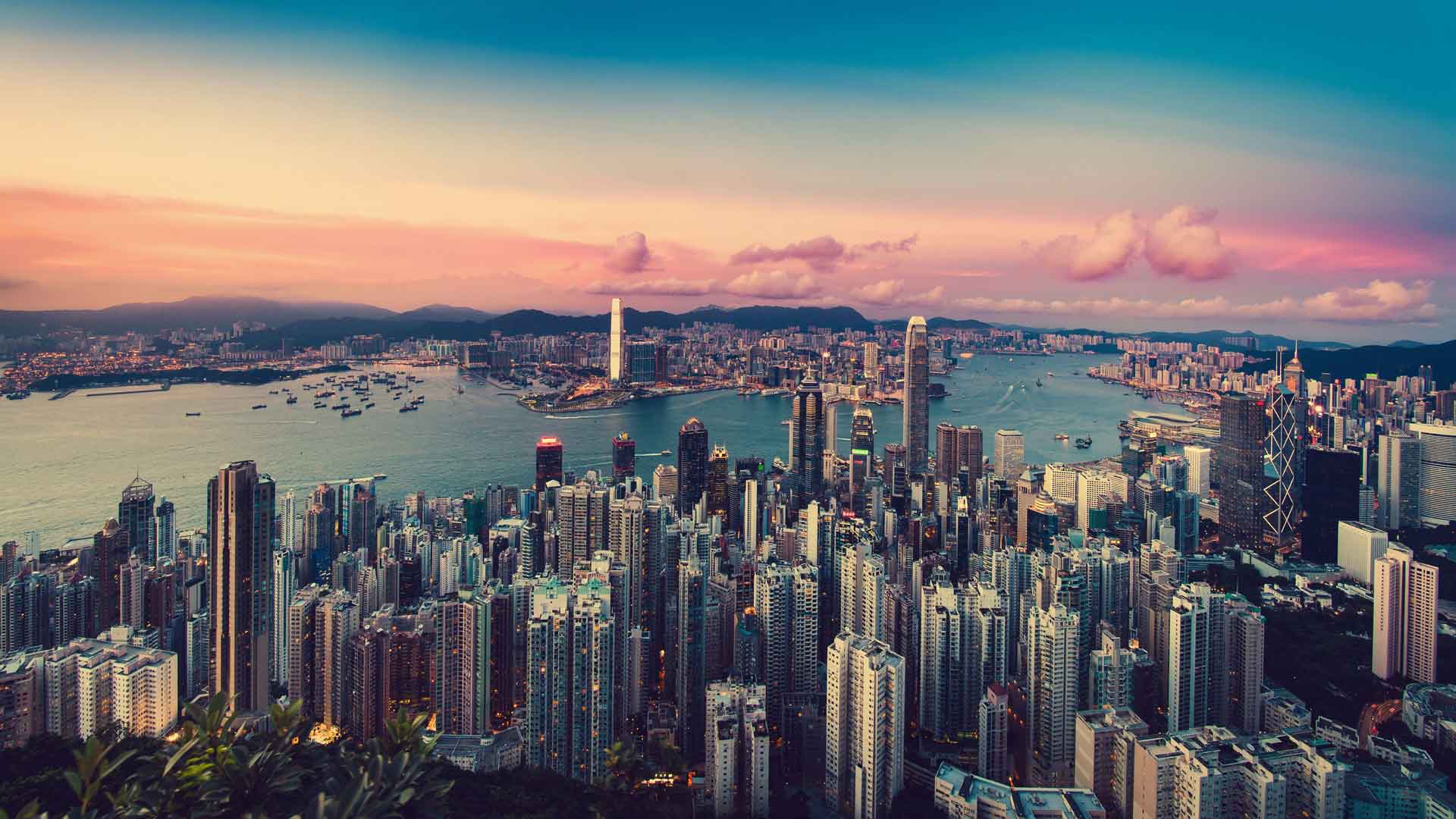 从太平山顶看香港
