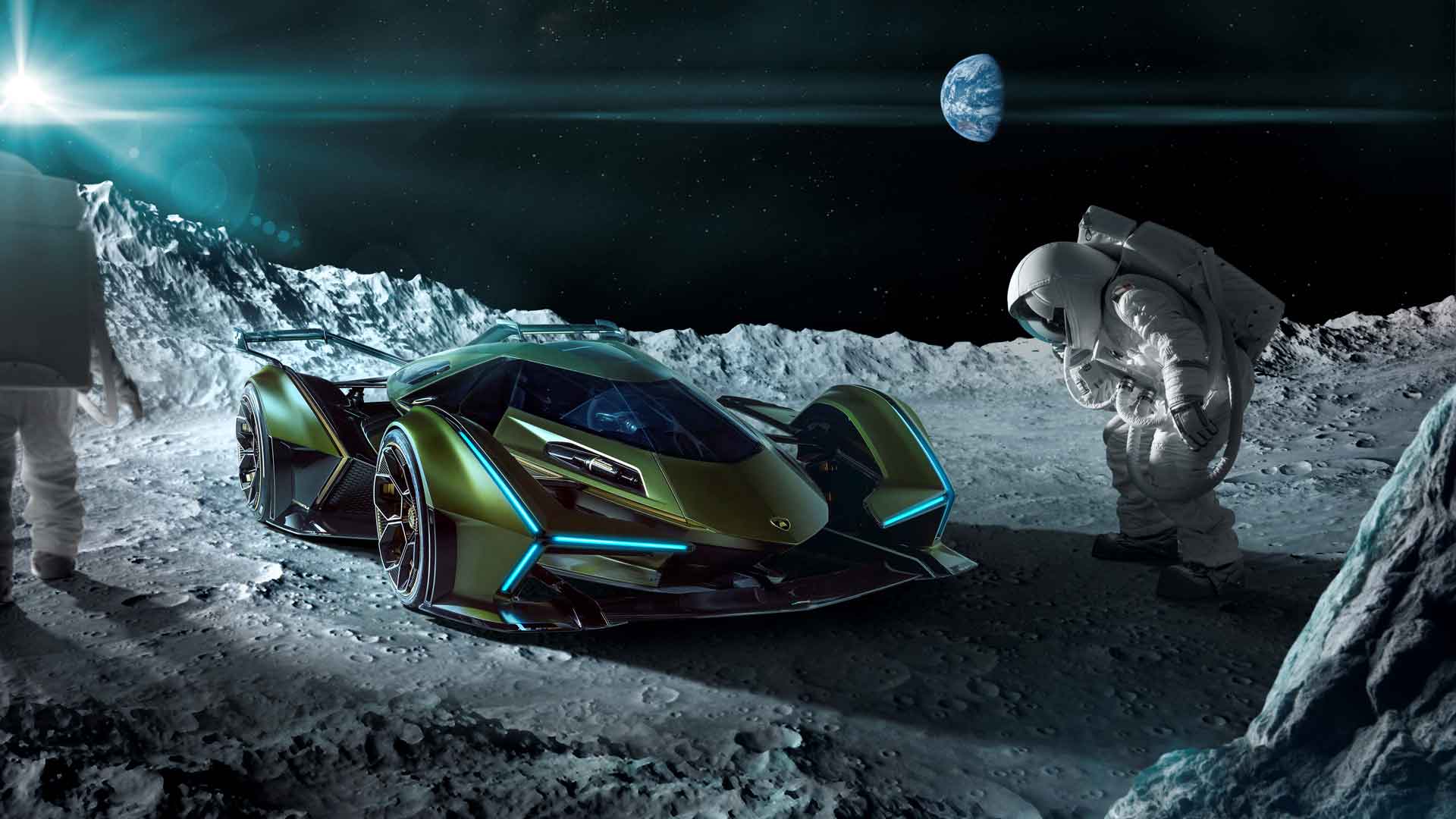 兰博基尼V12愿景Gran Turismo在月球上