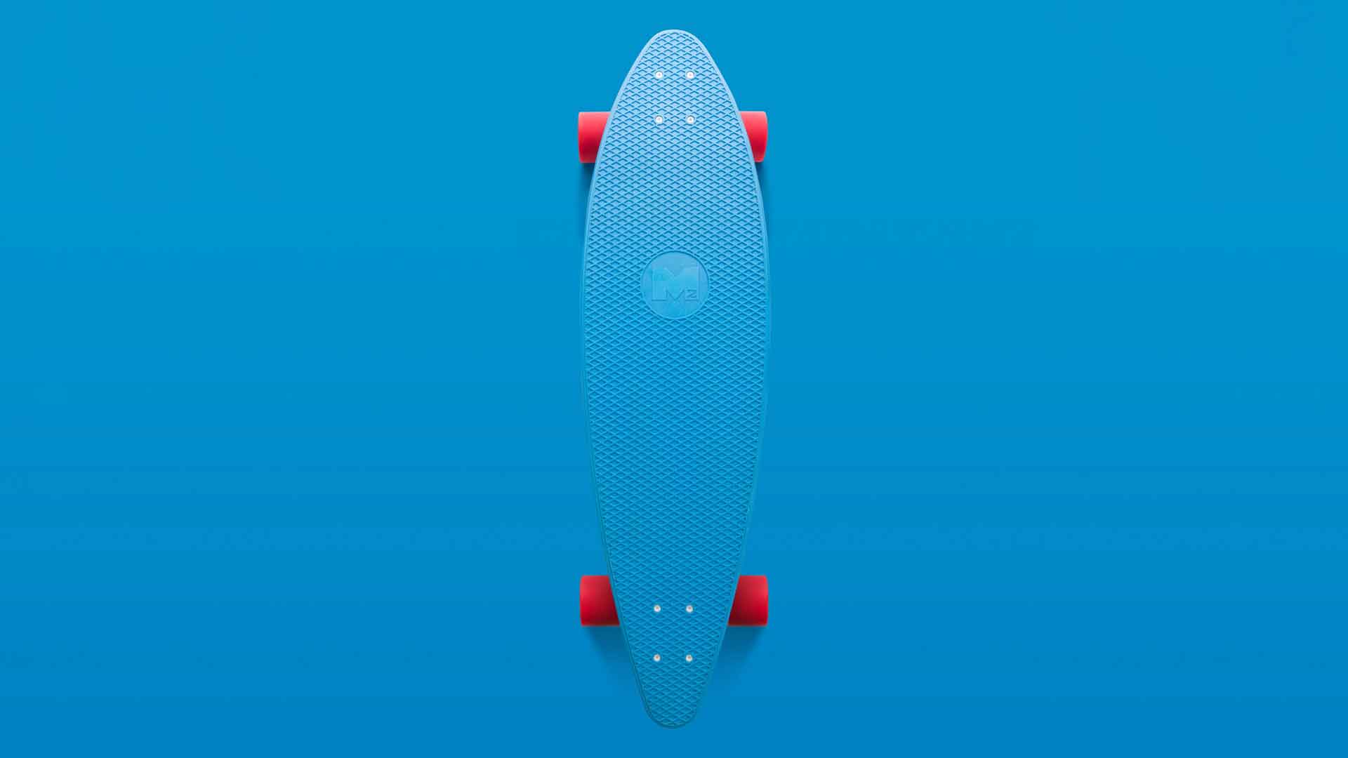 蓝色滑板最小艺术