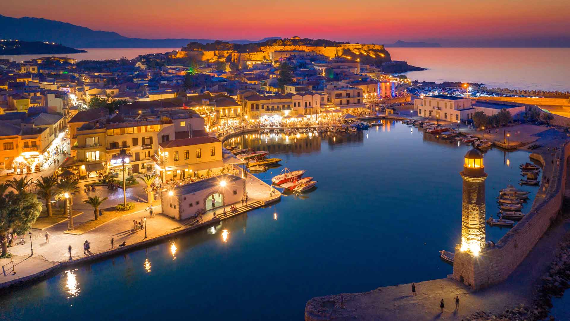 威尼斯旧港，克里特岛，希腊 必应壁纸 4K