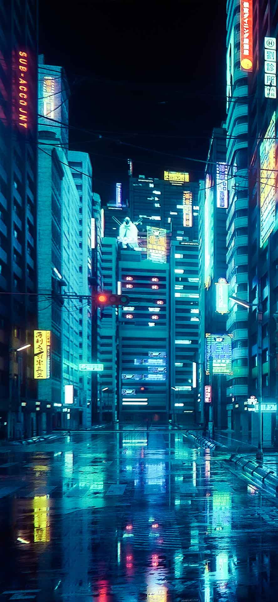 东京街头赛博朋克4K壁纸