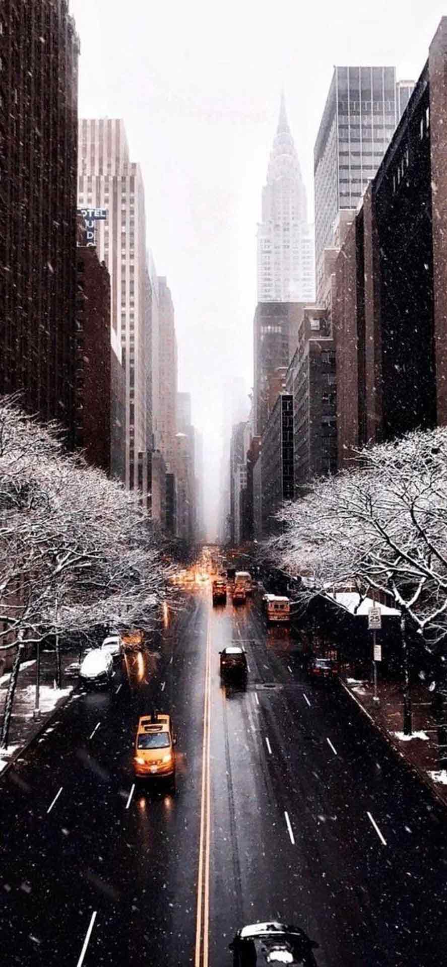 城市冬季iPhone壁纸