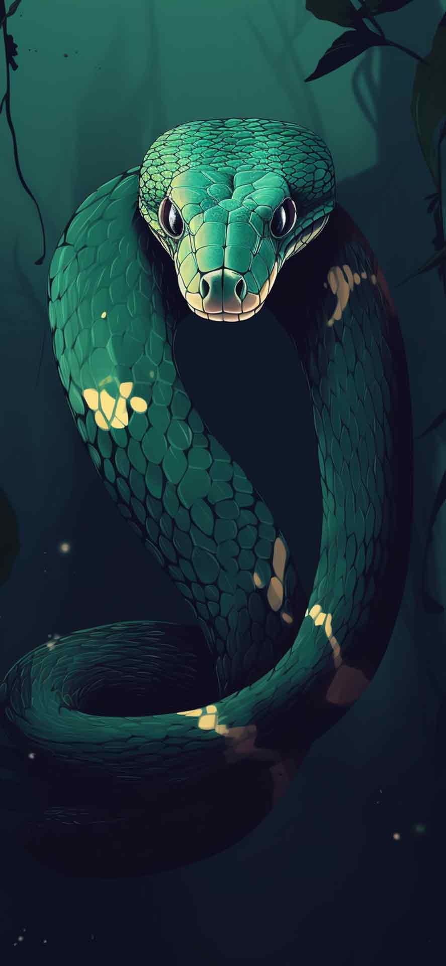蛇绿色壁纸