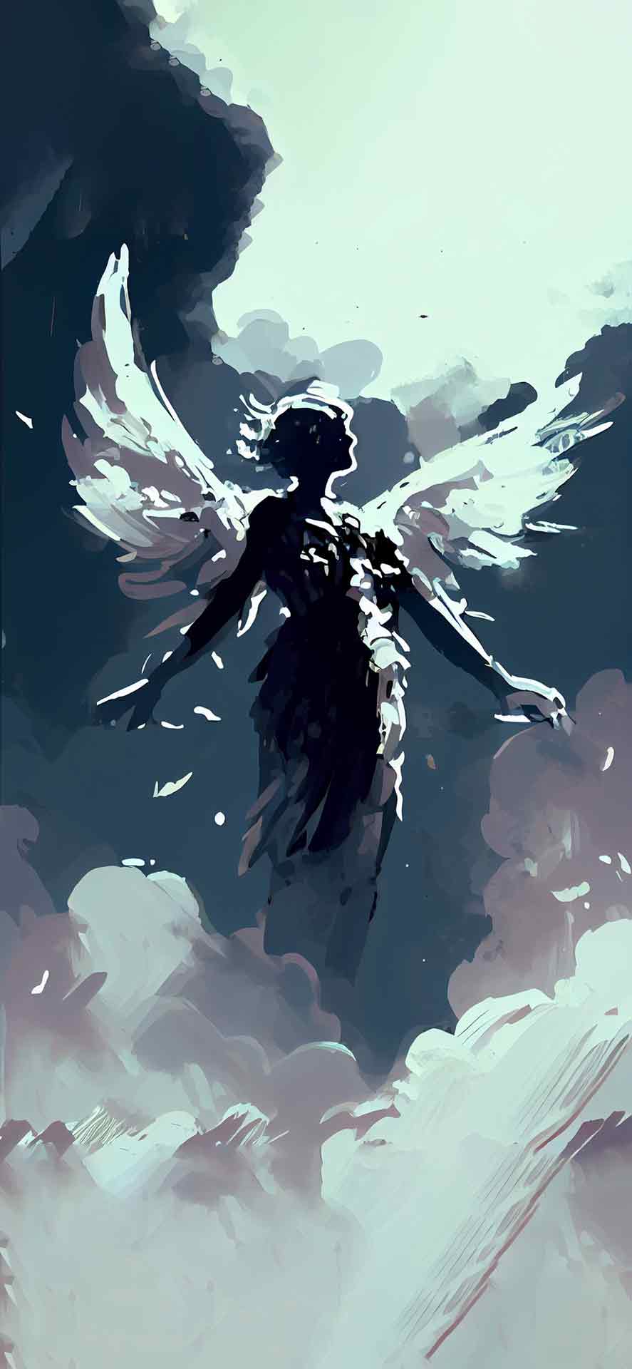 天使在天空艺术壁纸
