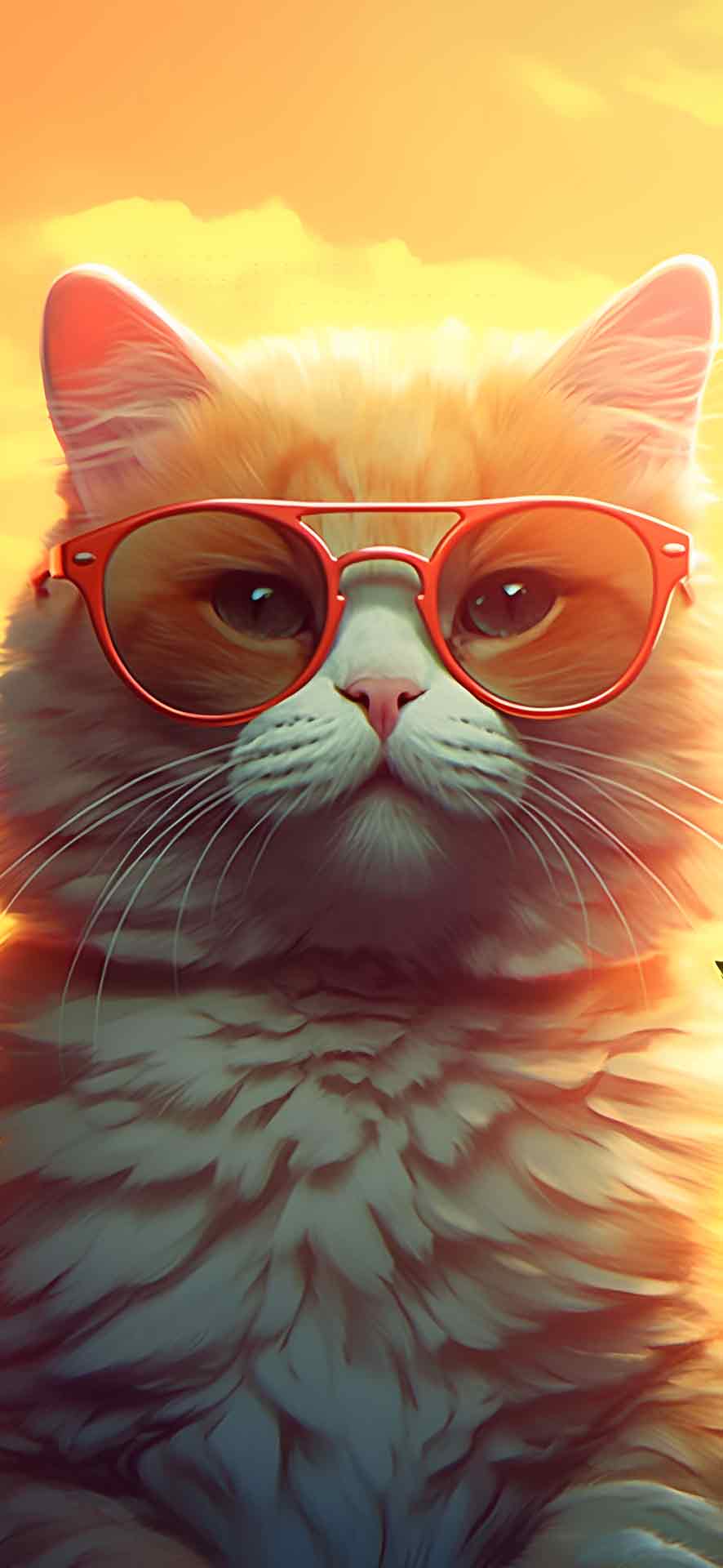 米色猫戴眼镜壁纸
