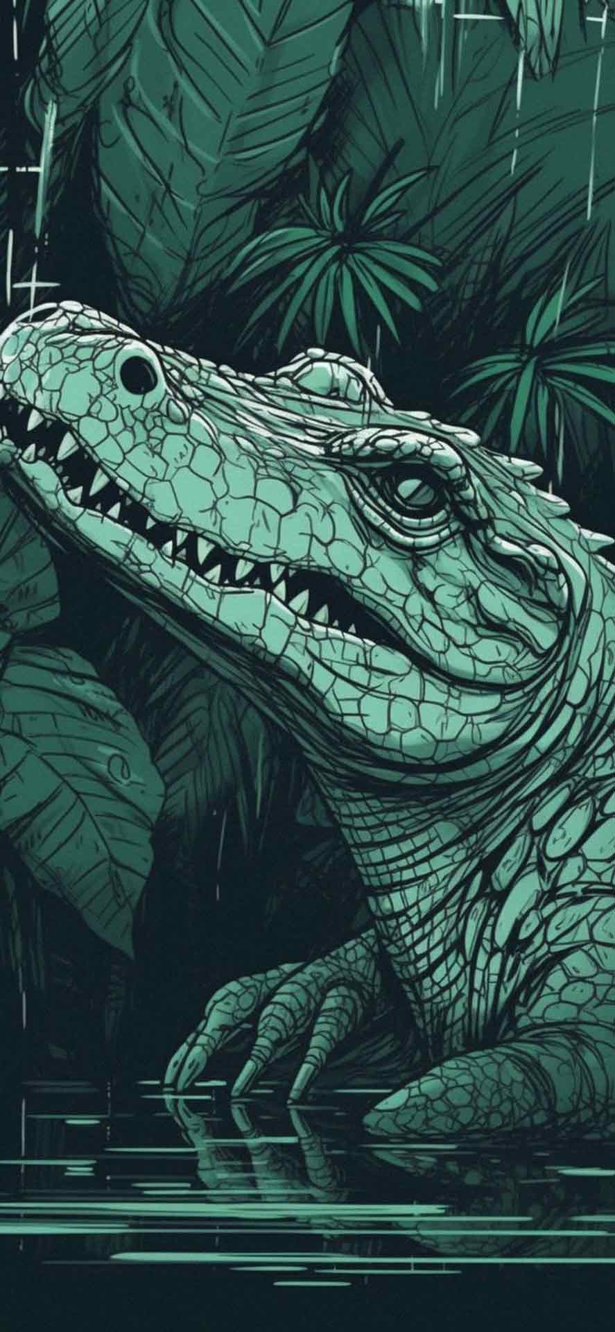 鳄鱼绿色艺术壁纸