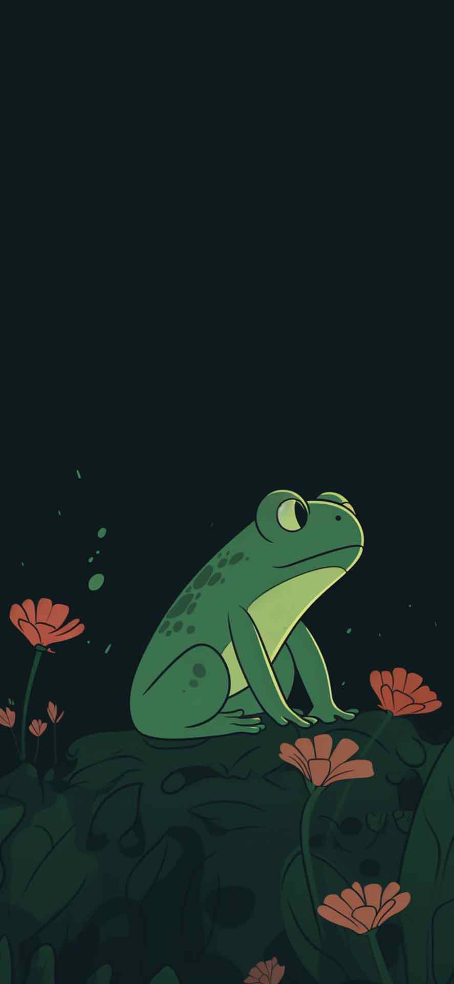 可爱的青蛙深绿色壁纸
