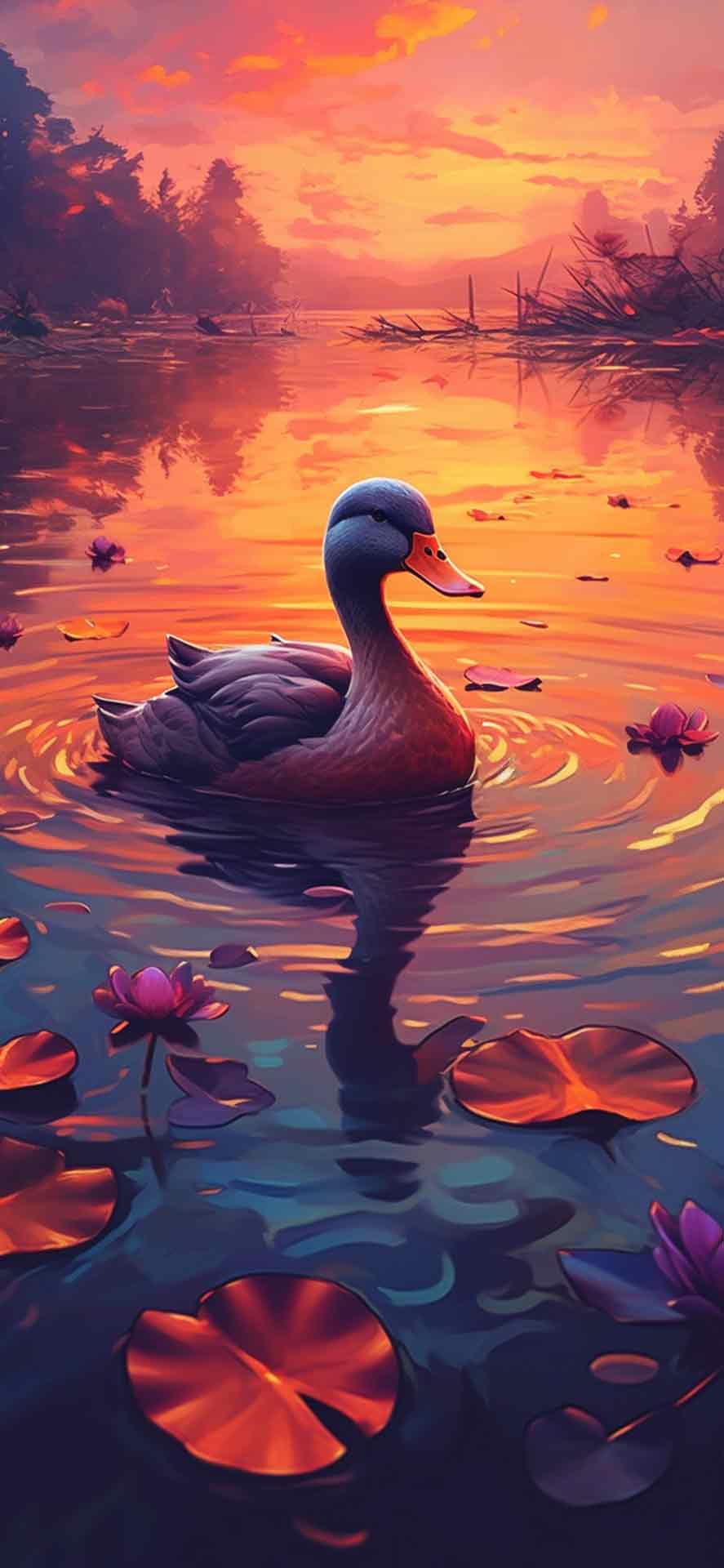 湖上的鸭子美丽的壁纸