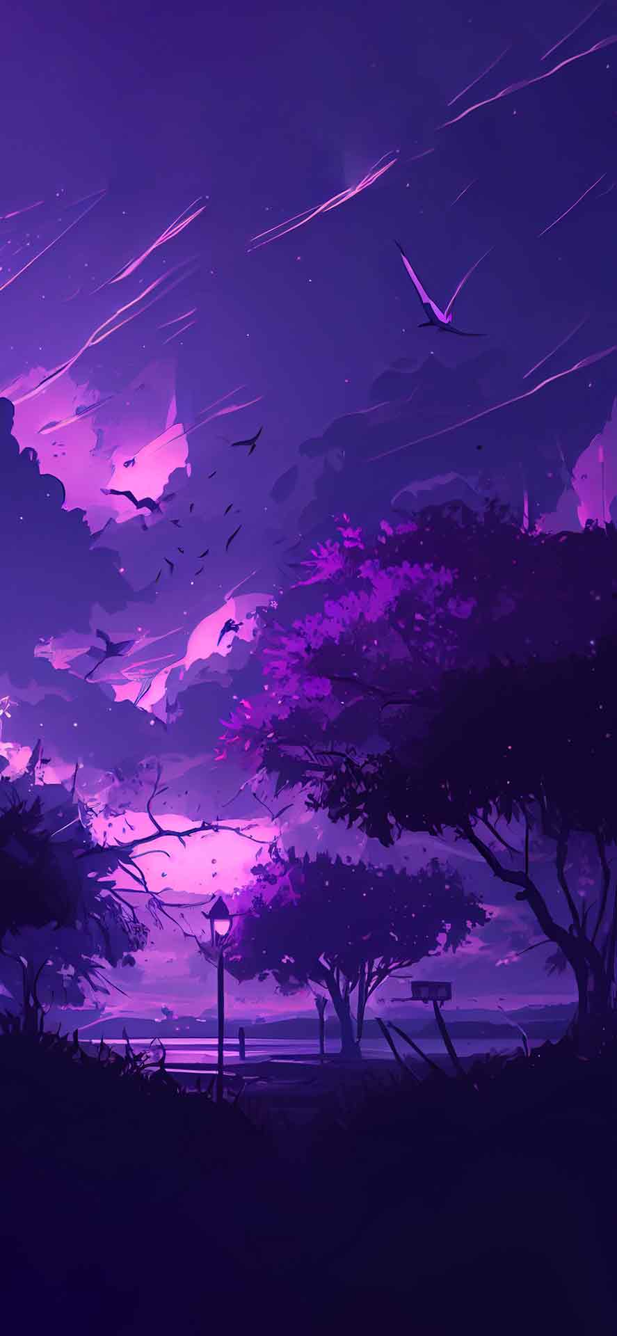 紫色唯美动漫背景壁纸