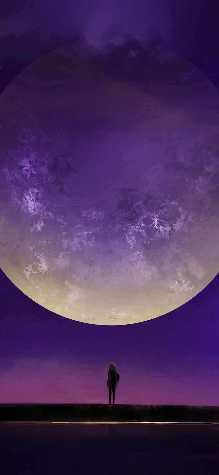 紫色月亮壁纸