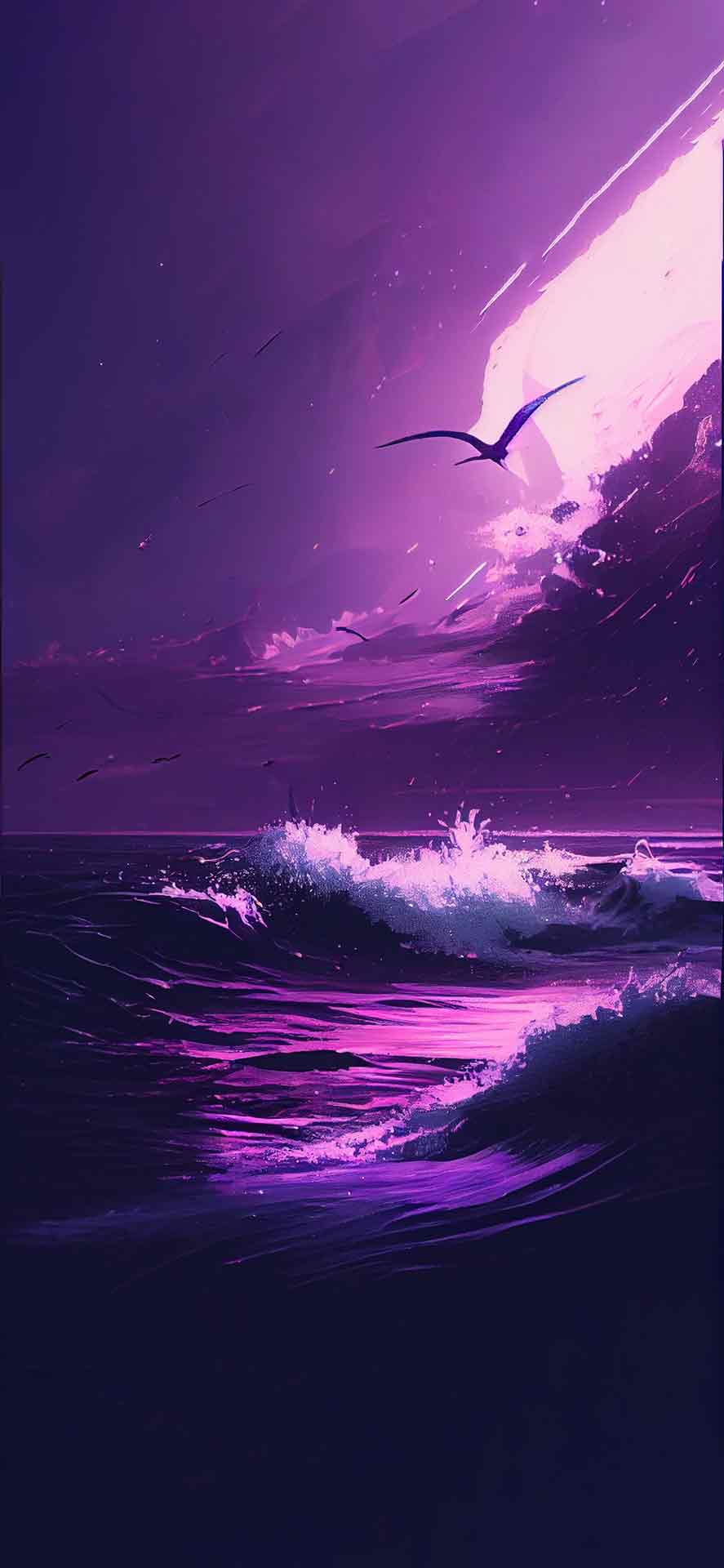 海紫色艺术壁纸