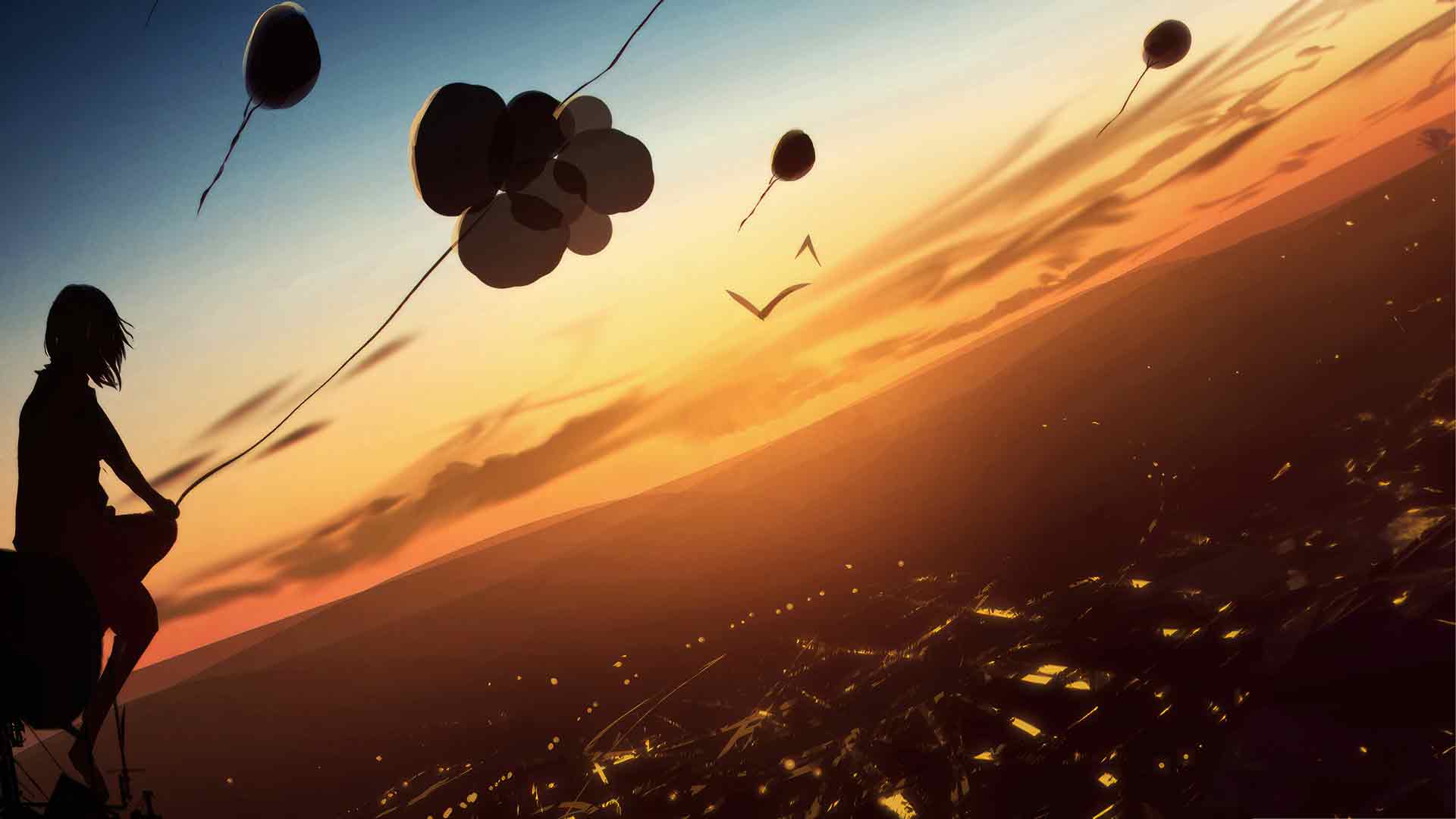 黄昏时分乘气球飞翔 4K