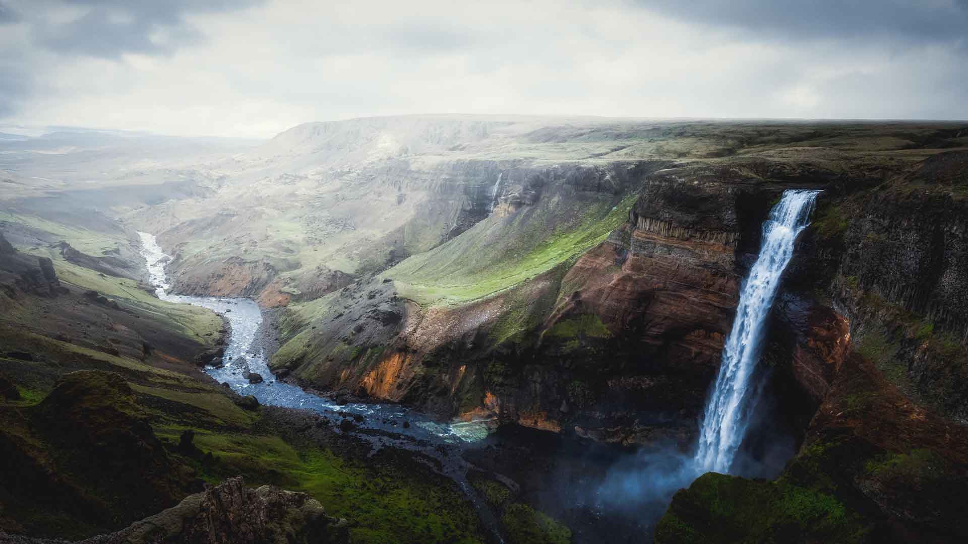 冰岛峡谷自然瀑布5k