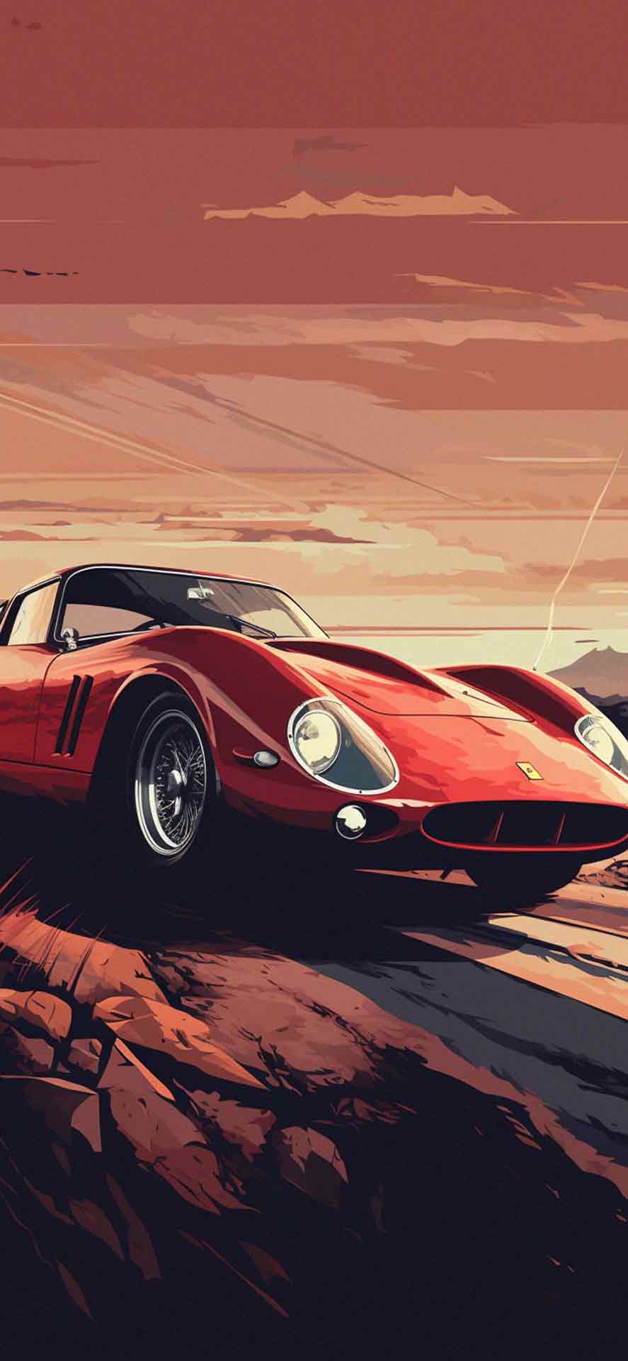 红色法拉利 250 GTO 艺术壁纸