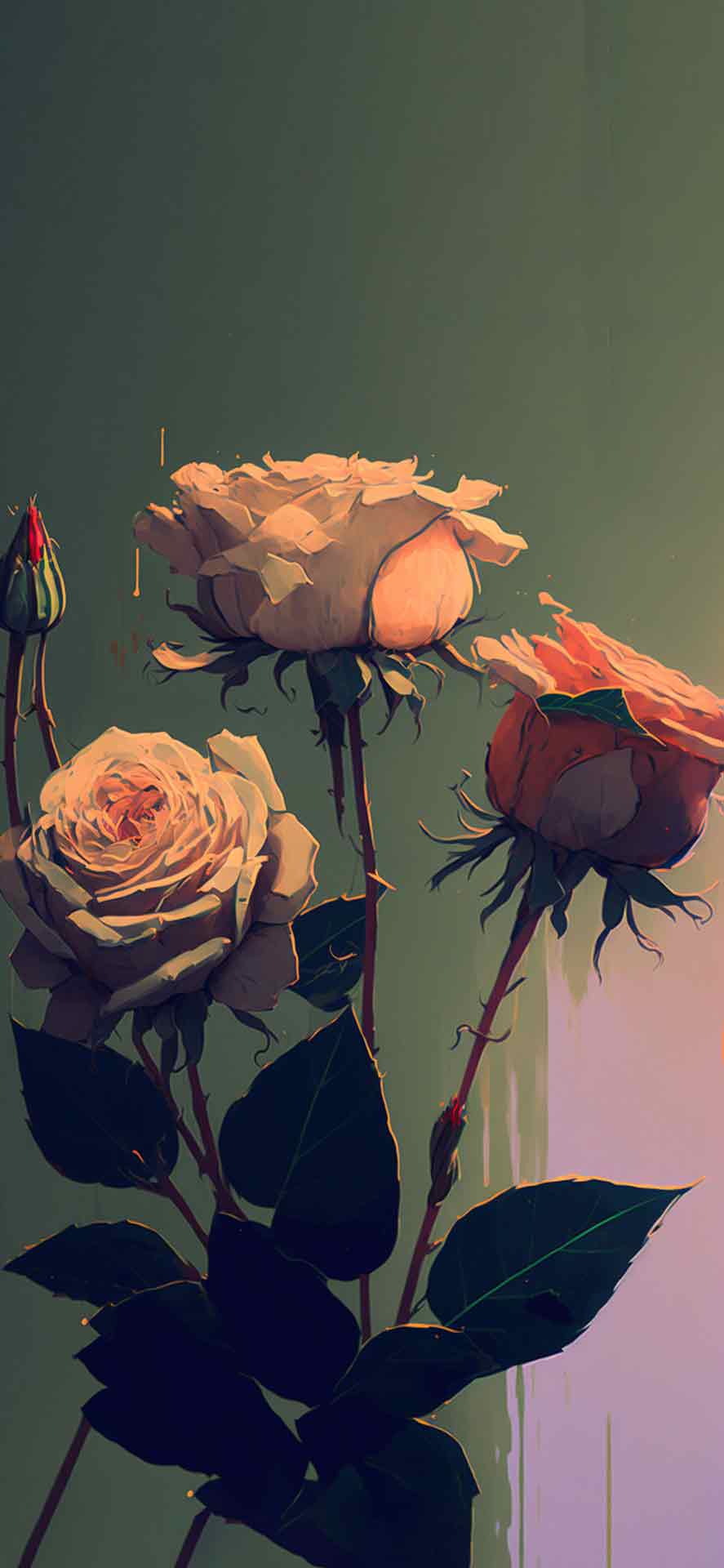 三朵玫瑰艺术壁纸