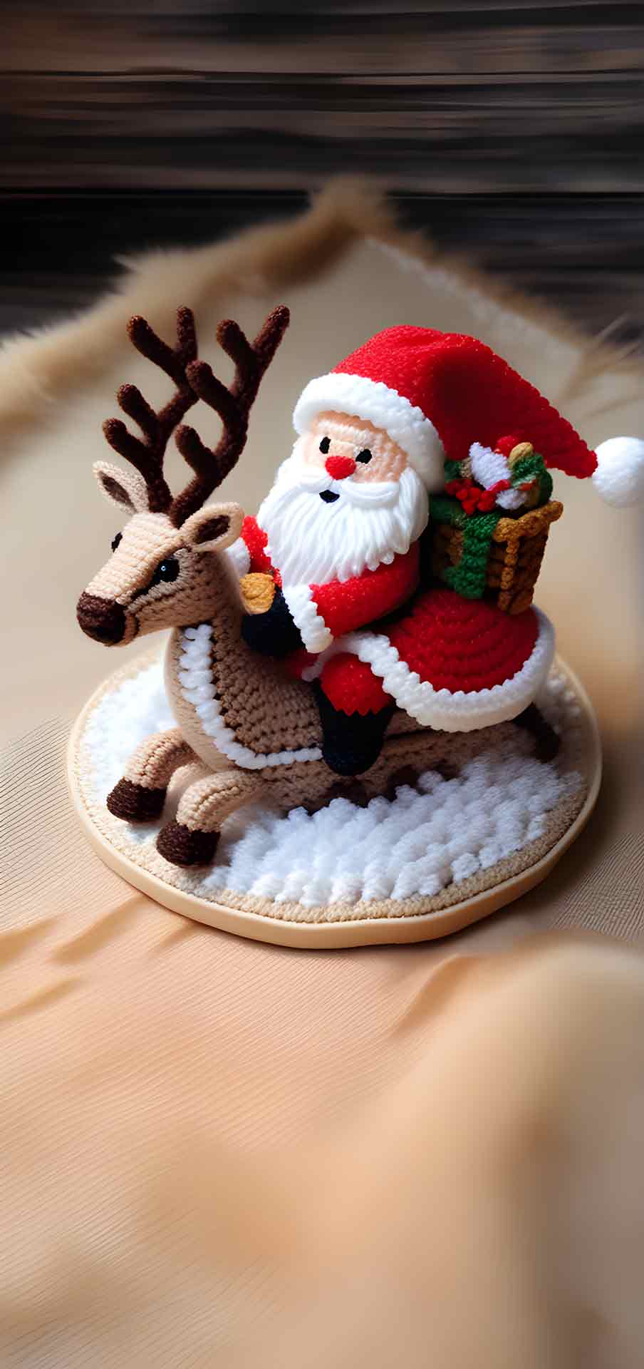 圣诞老人骑着驯鹿壁纸 03