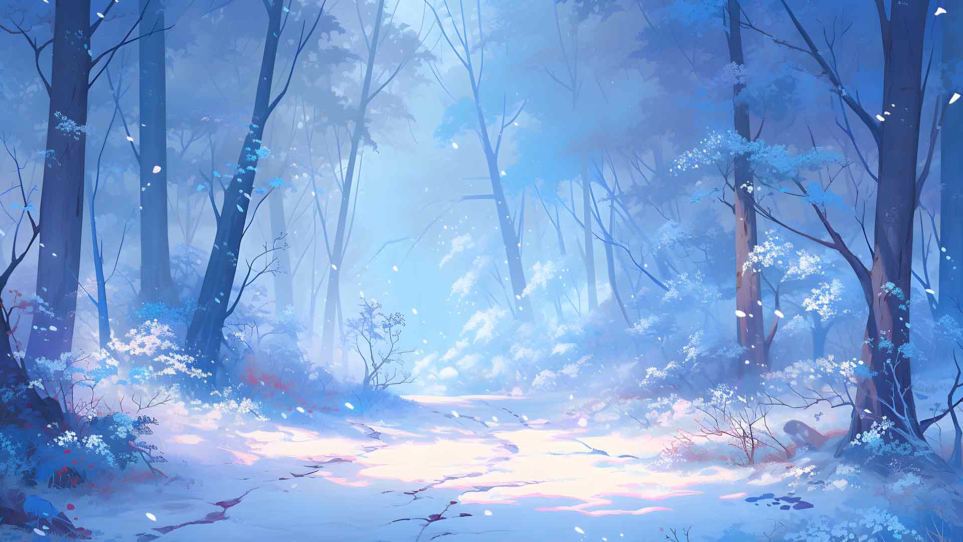 美丽的雪域森林桌面壁纸