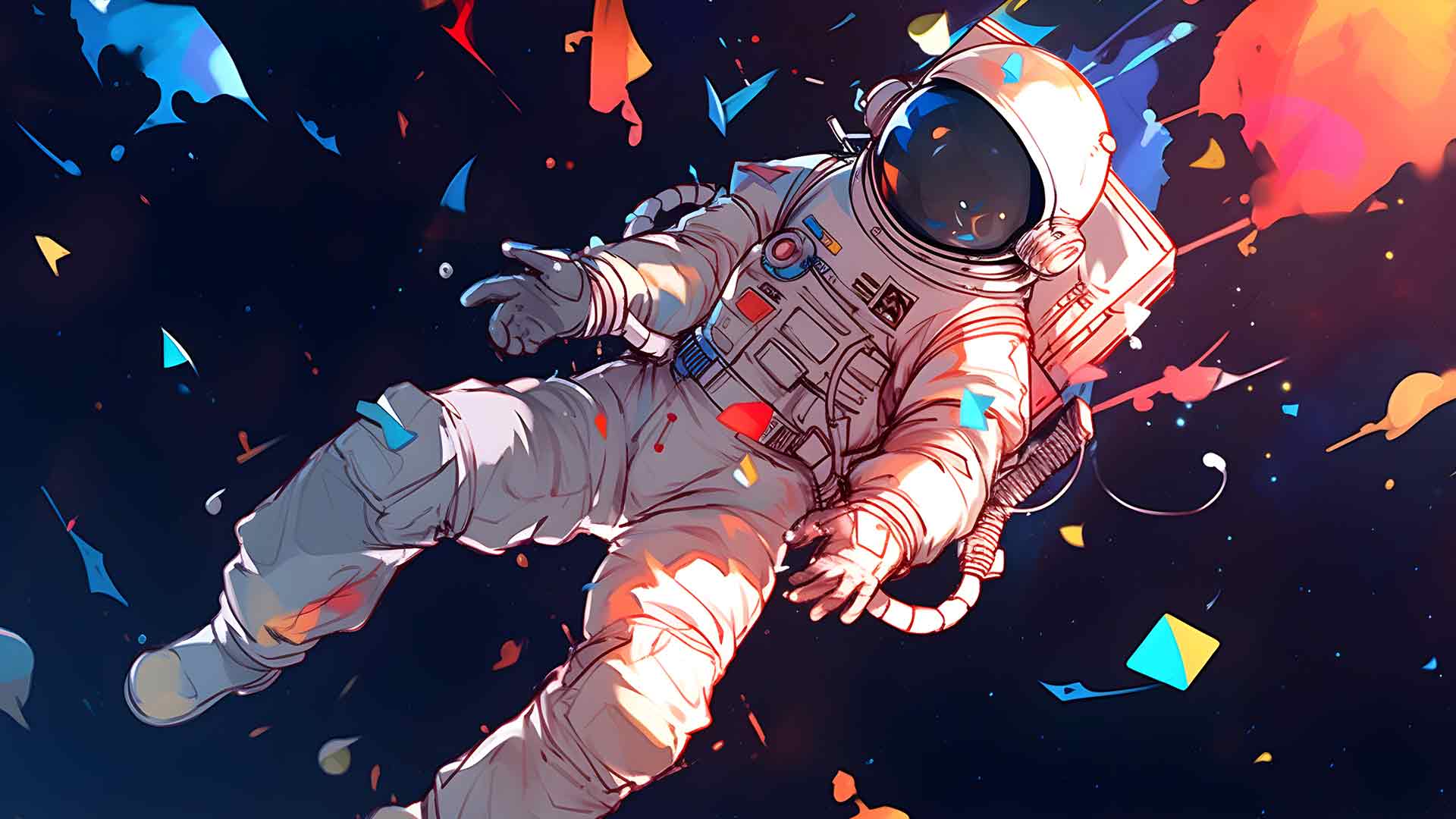 宇航员在开放空间艺术桌面壁纸