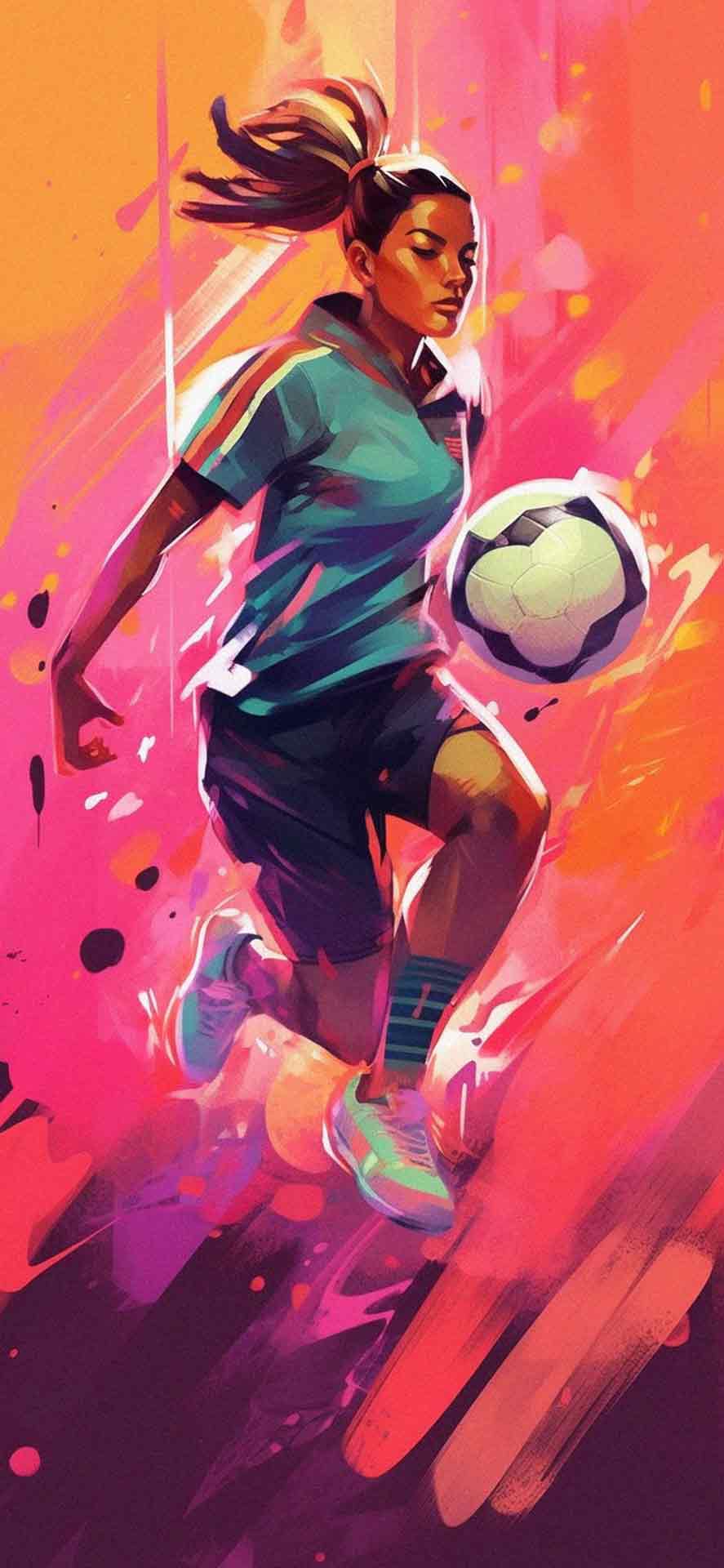 女孩足球运动员艺术壁纸