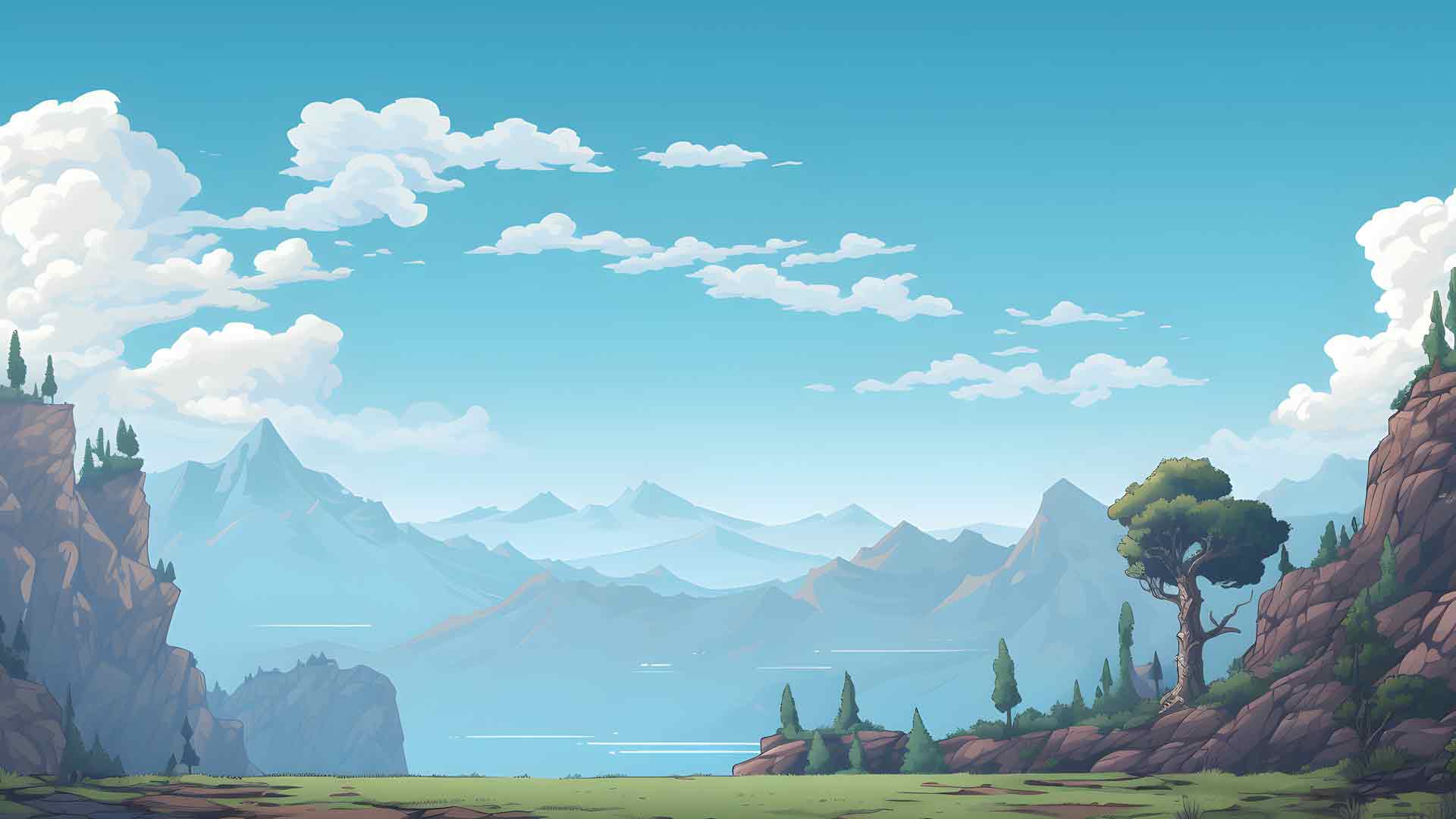 风景山和云背景桌面壁纸