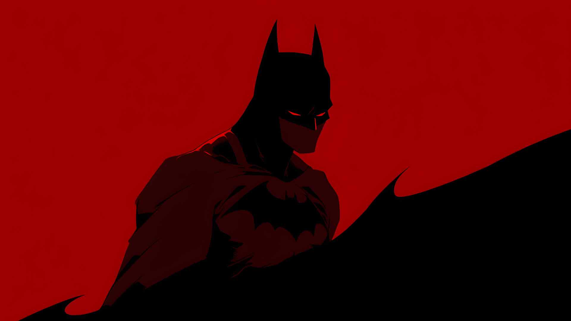 极简蝙蝠侠红黑桌面壁纸