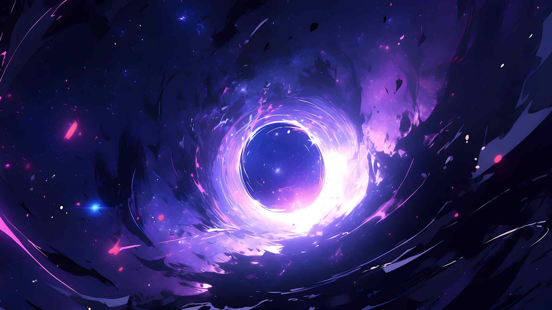紫色太空传送门银河桌面壁纸