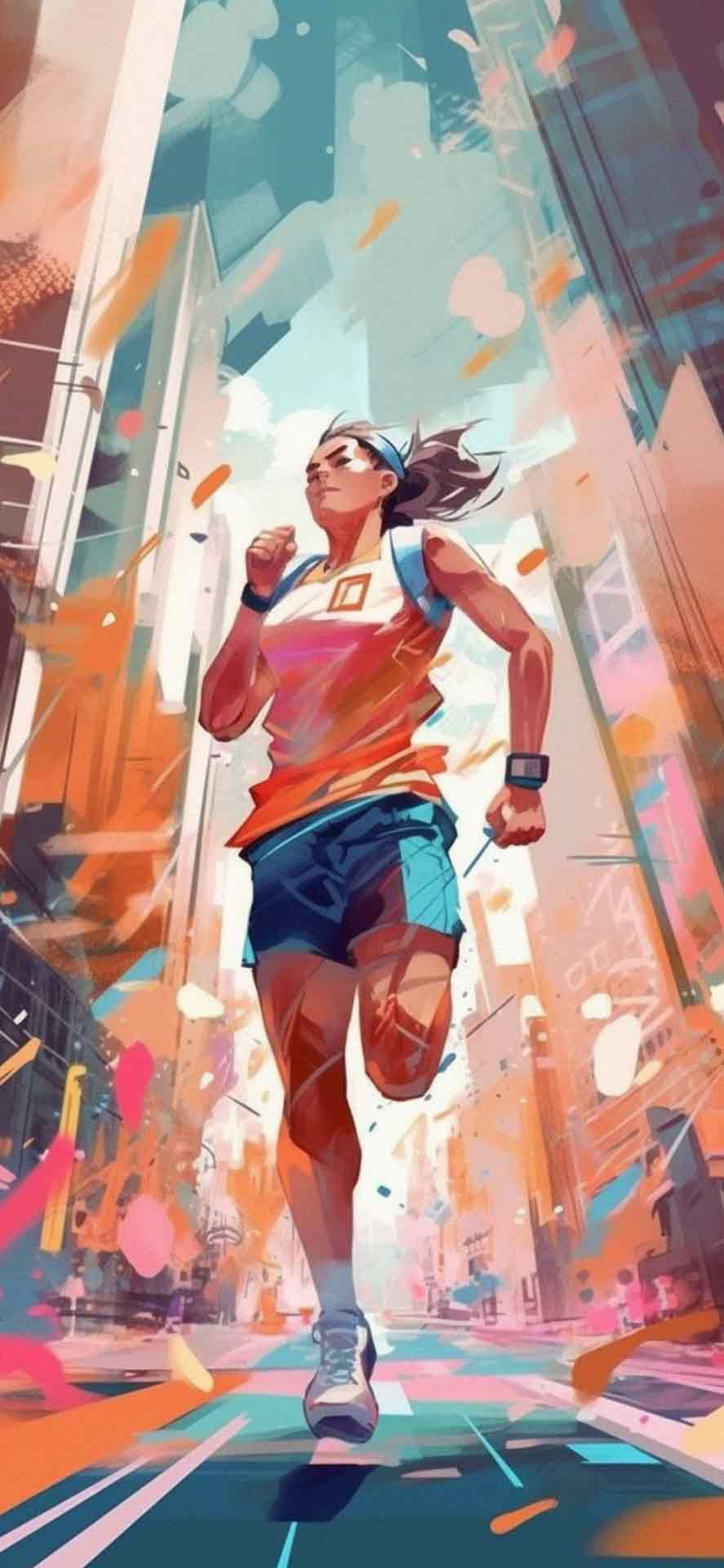 跑步女孩艺术壁纸