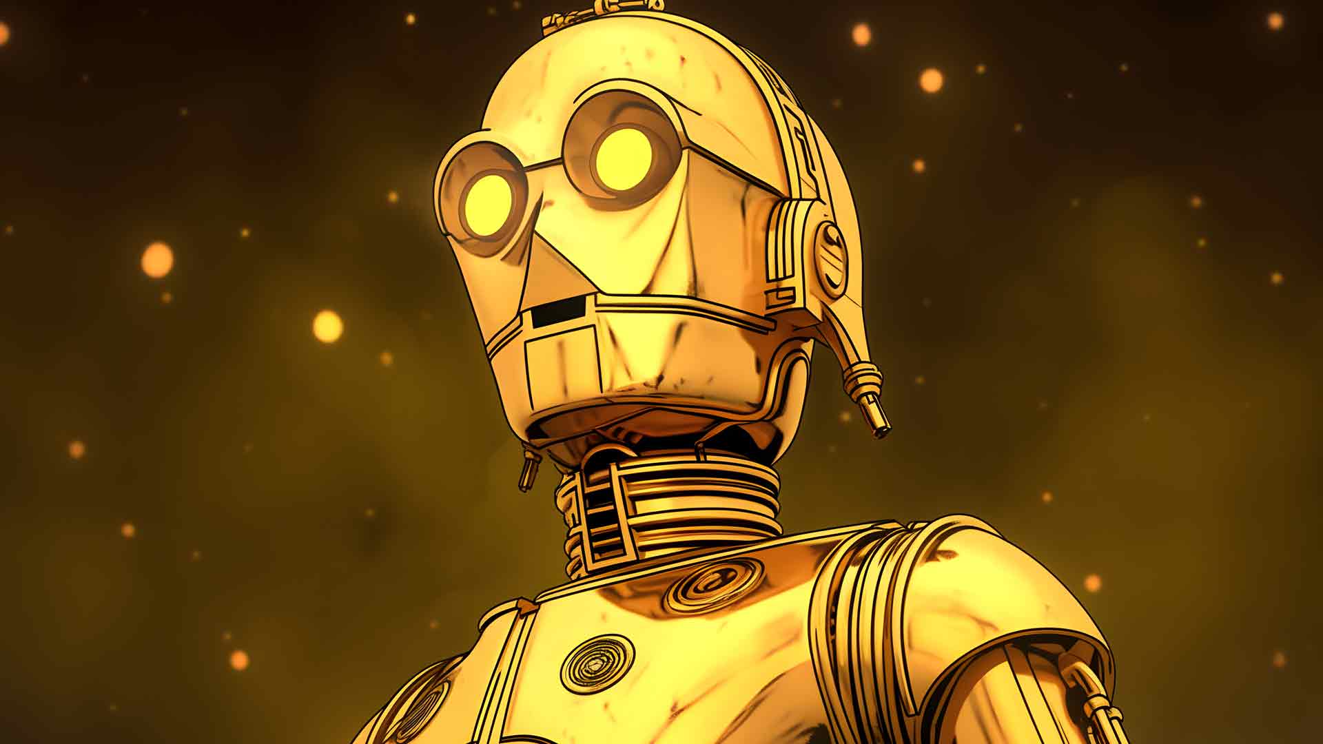 星球大战 C-3PO 黄色桌面壁纸