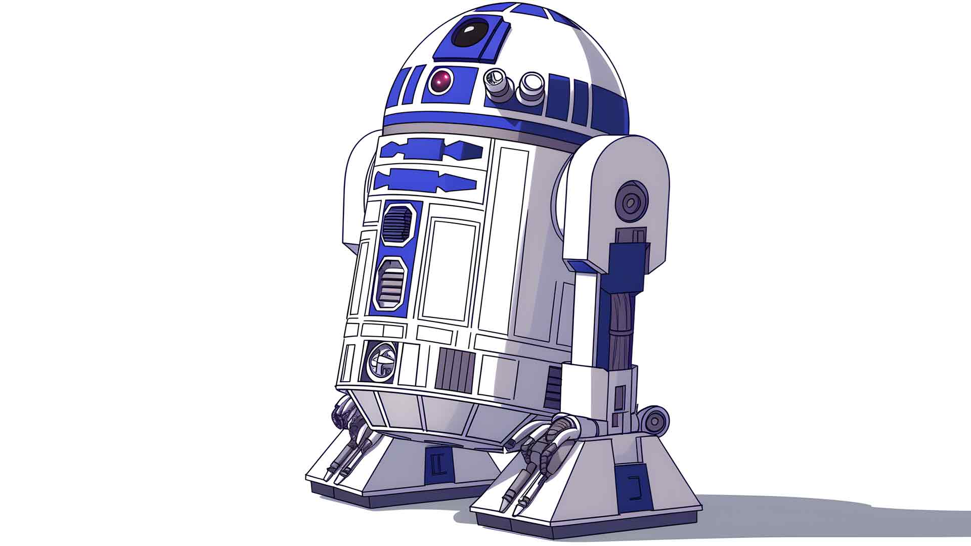星球大战 R2-D2 白色桌面壁纸