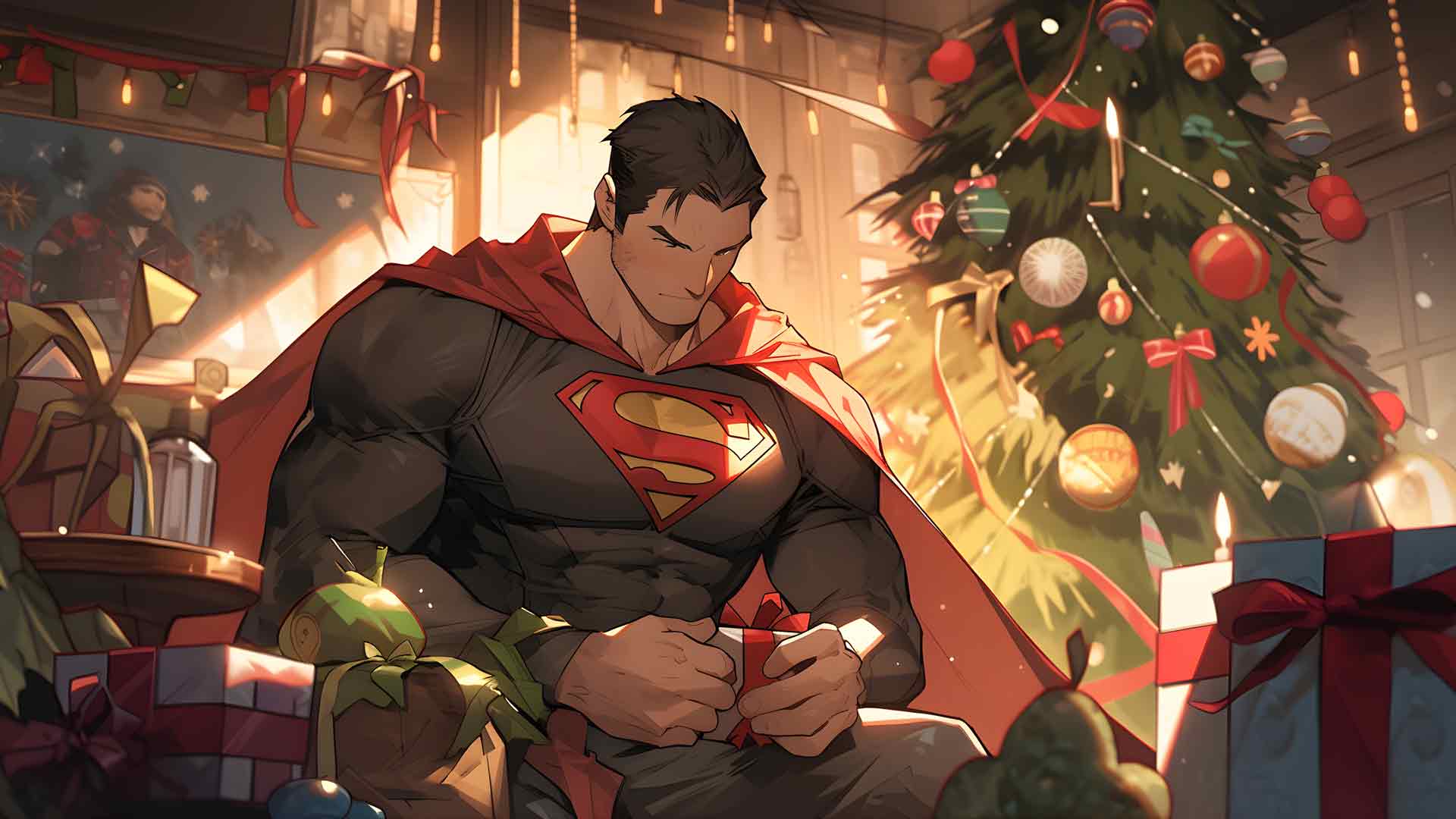 超人与圣诞礼物桌面壁纸