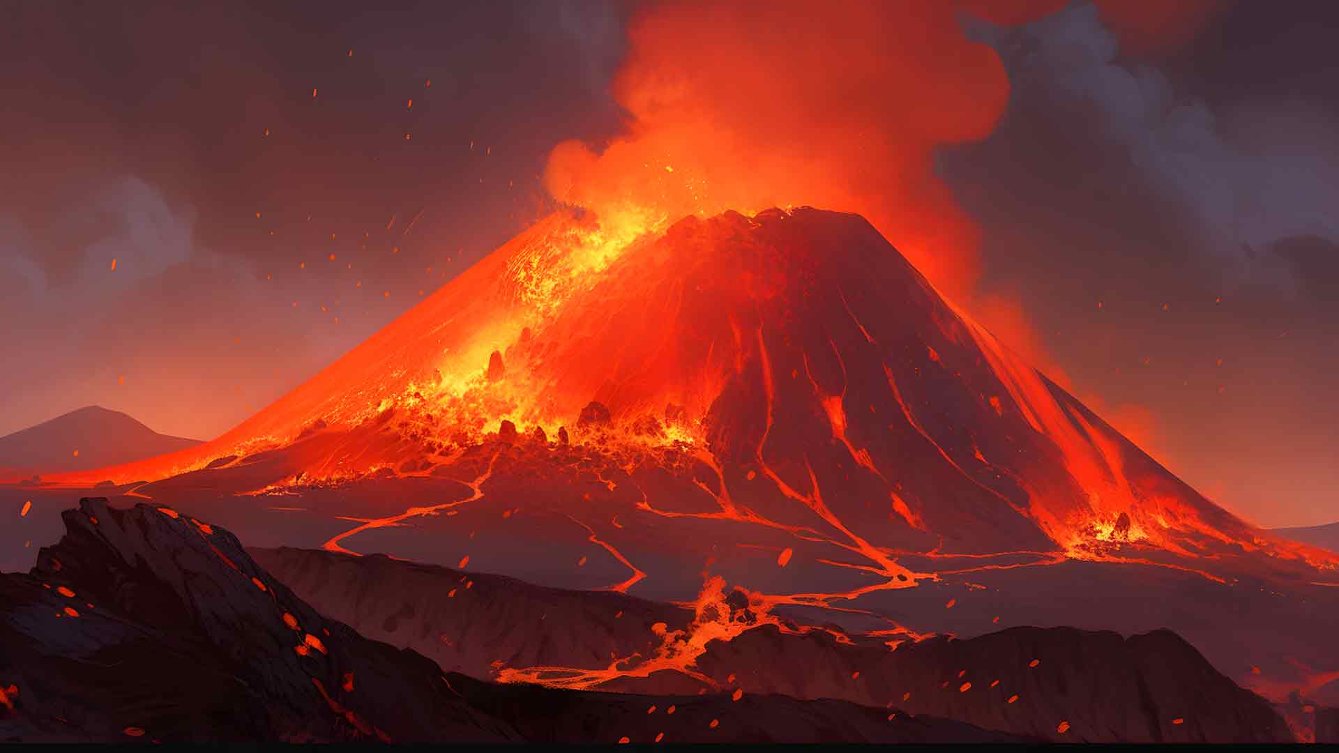 火山喷发美学桌面壁纸