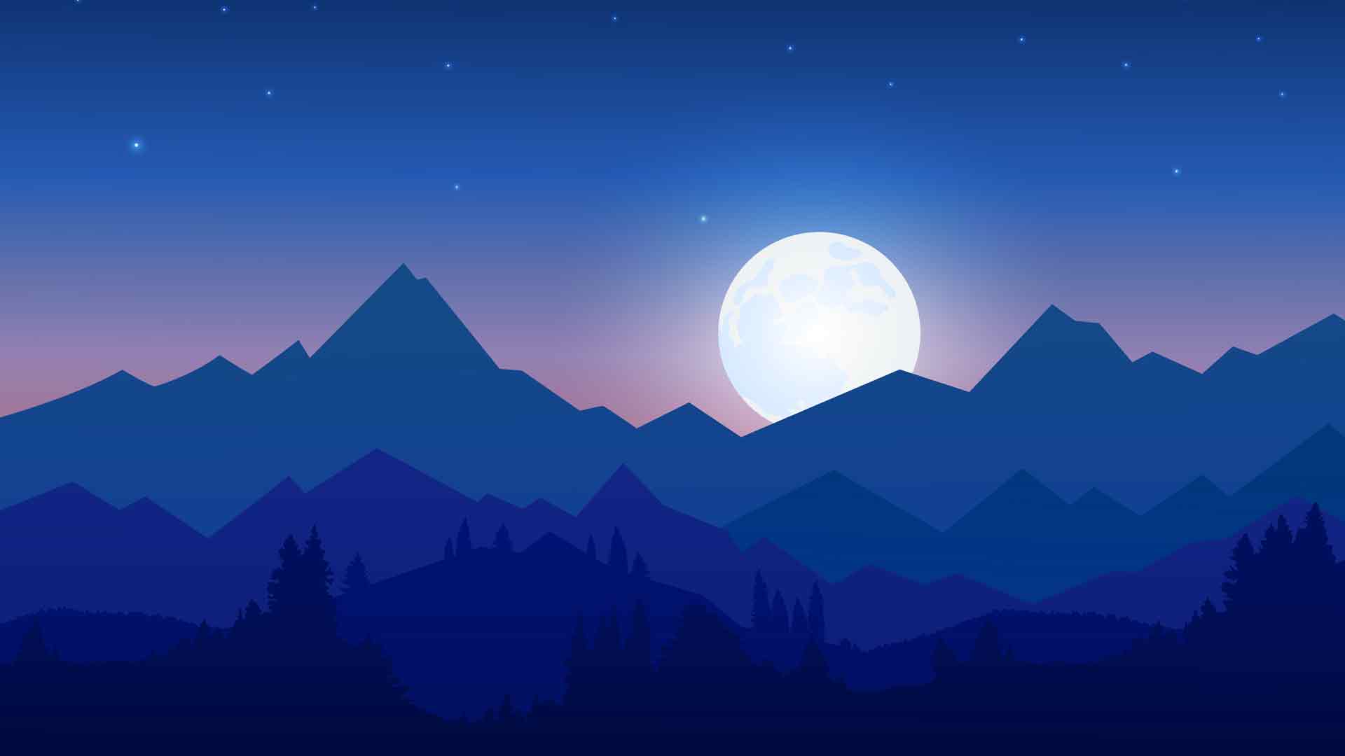 美丽的自然山夜景 4K壁纸