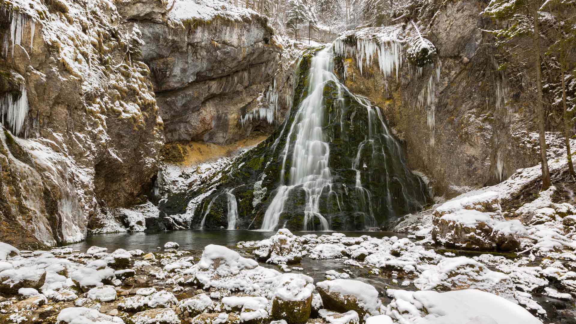戈林格瀑布，泰嫩高，萨尔茨堡，奥地利