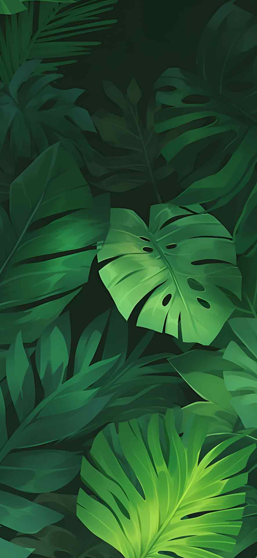 郁郁葱葱的绿色植物美学壁纸