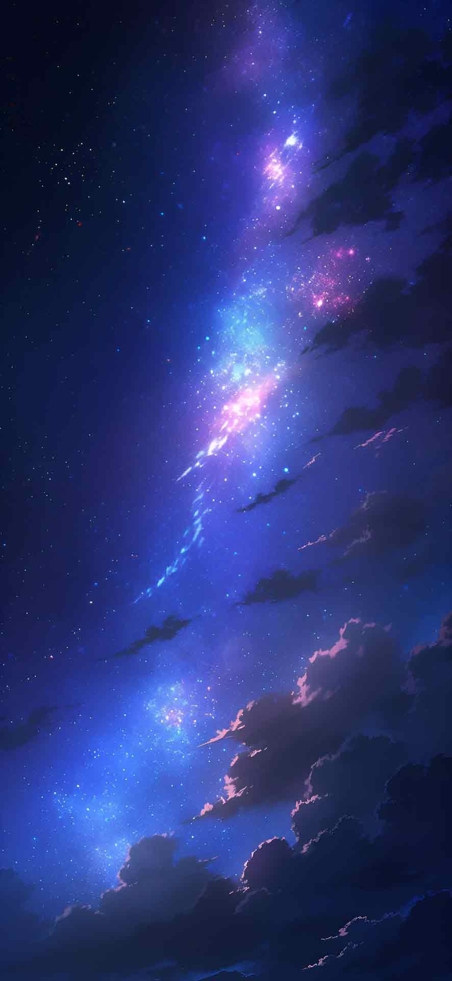 夜空和多云的星星壁纸