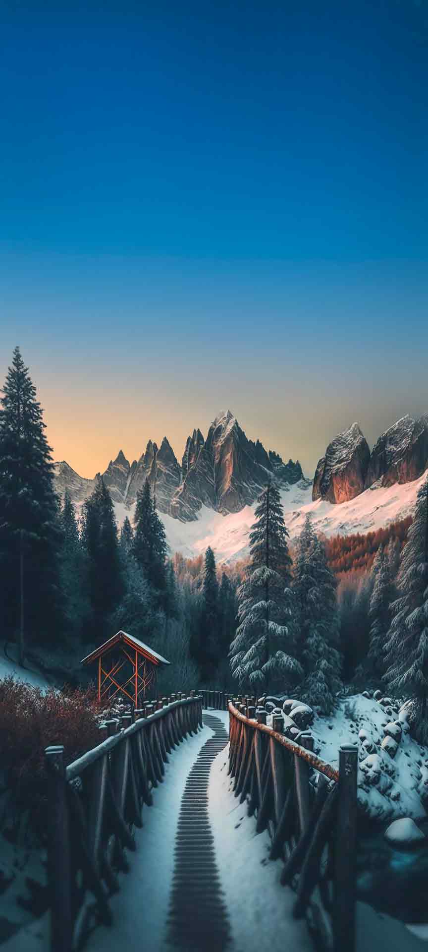 美丽的雪地风景手机壁纸
