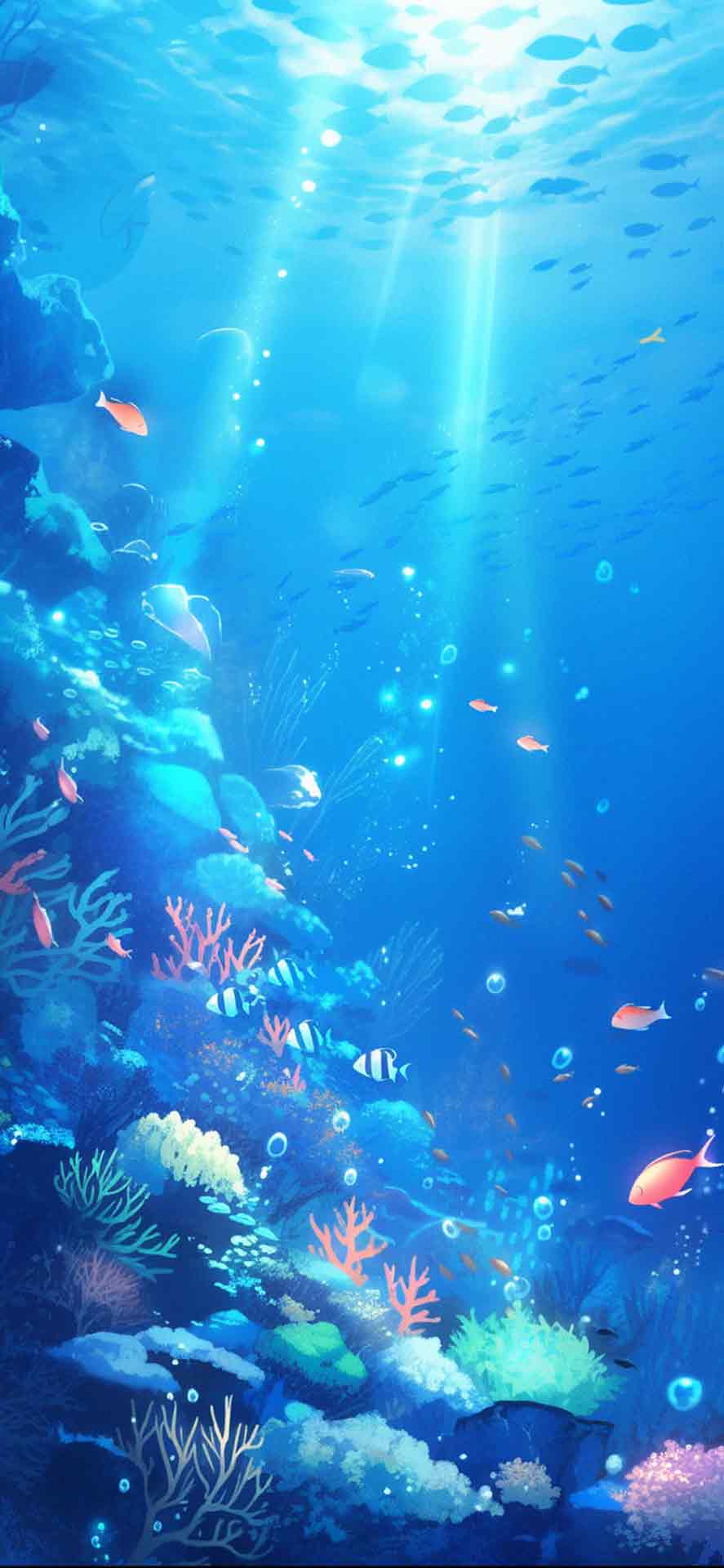 水下珊瑚和鱼类壁纸