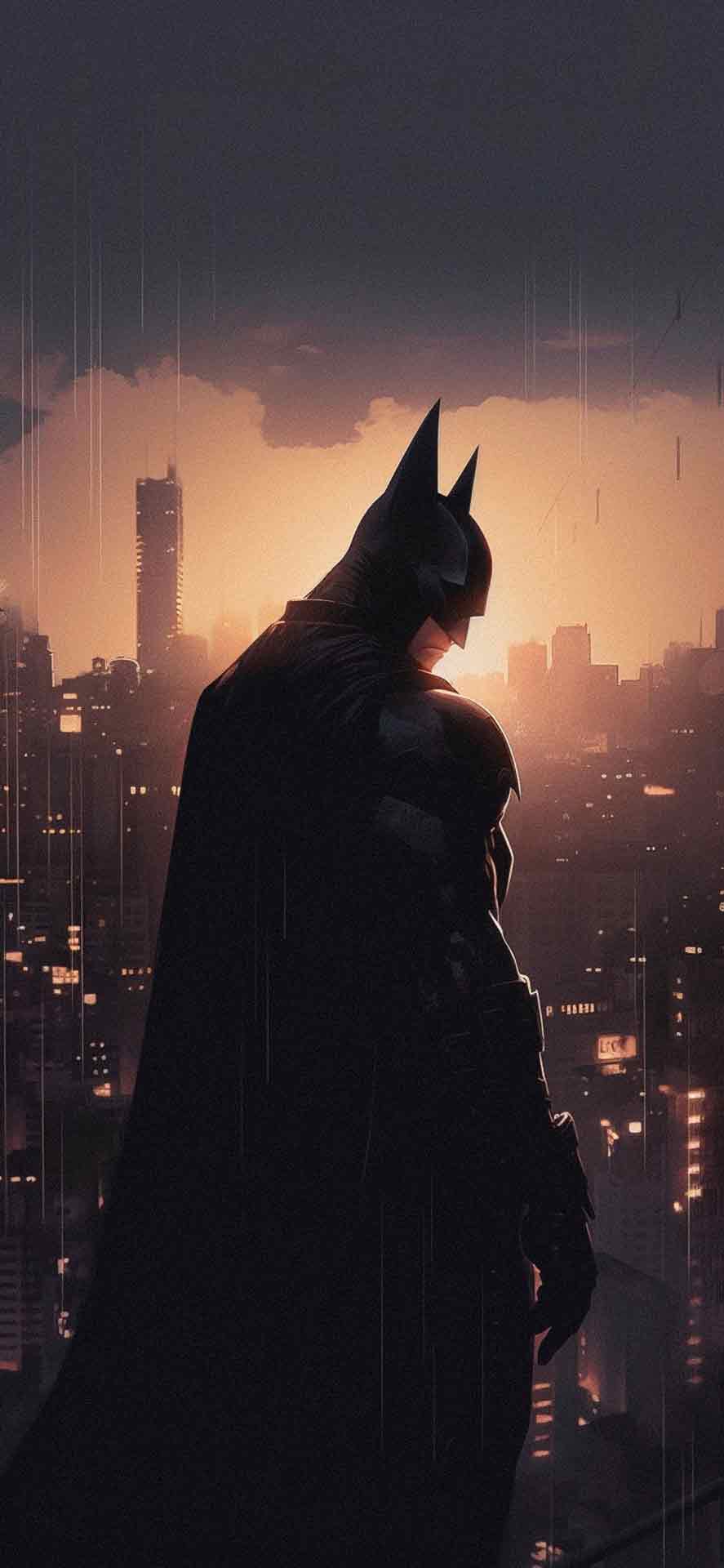 蝙蝠侠和哥谭市日落壁纸