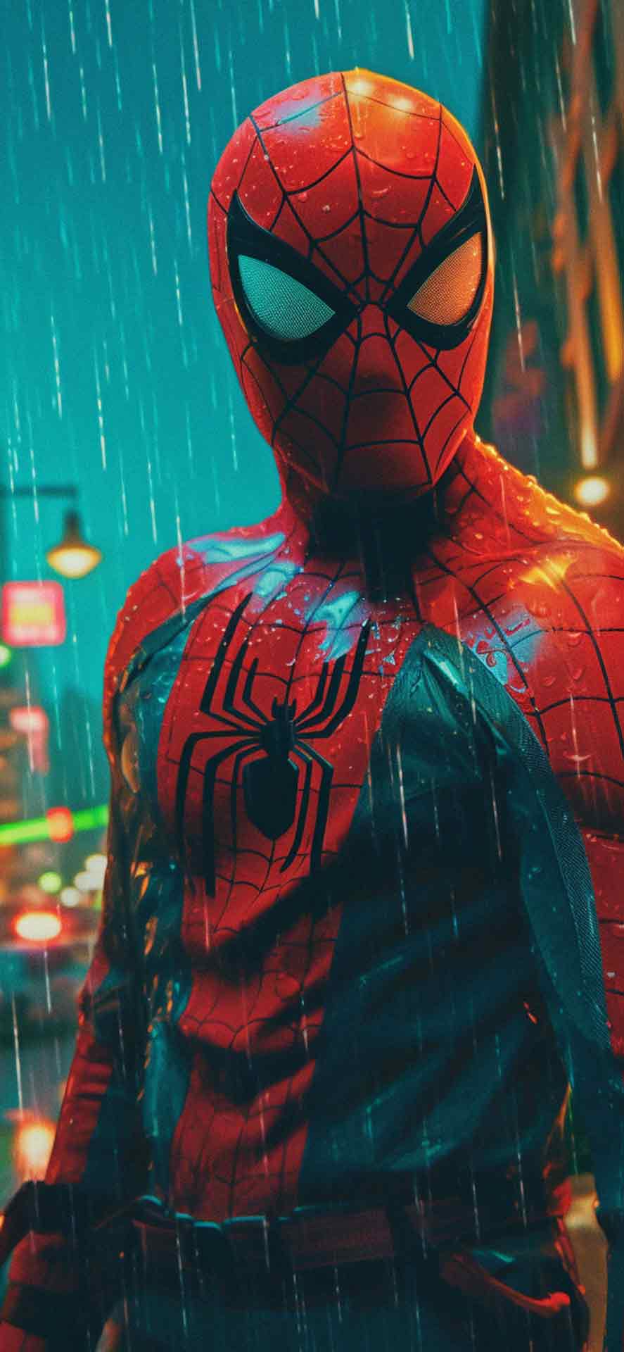 漫威蜘蛛侠在雨中壁纸