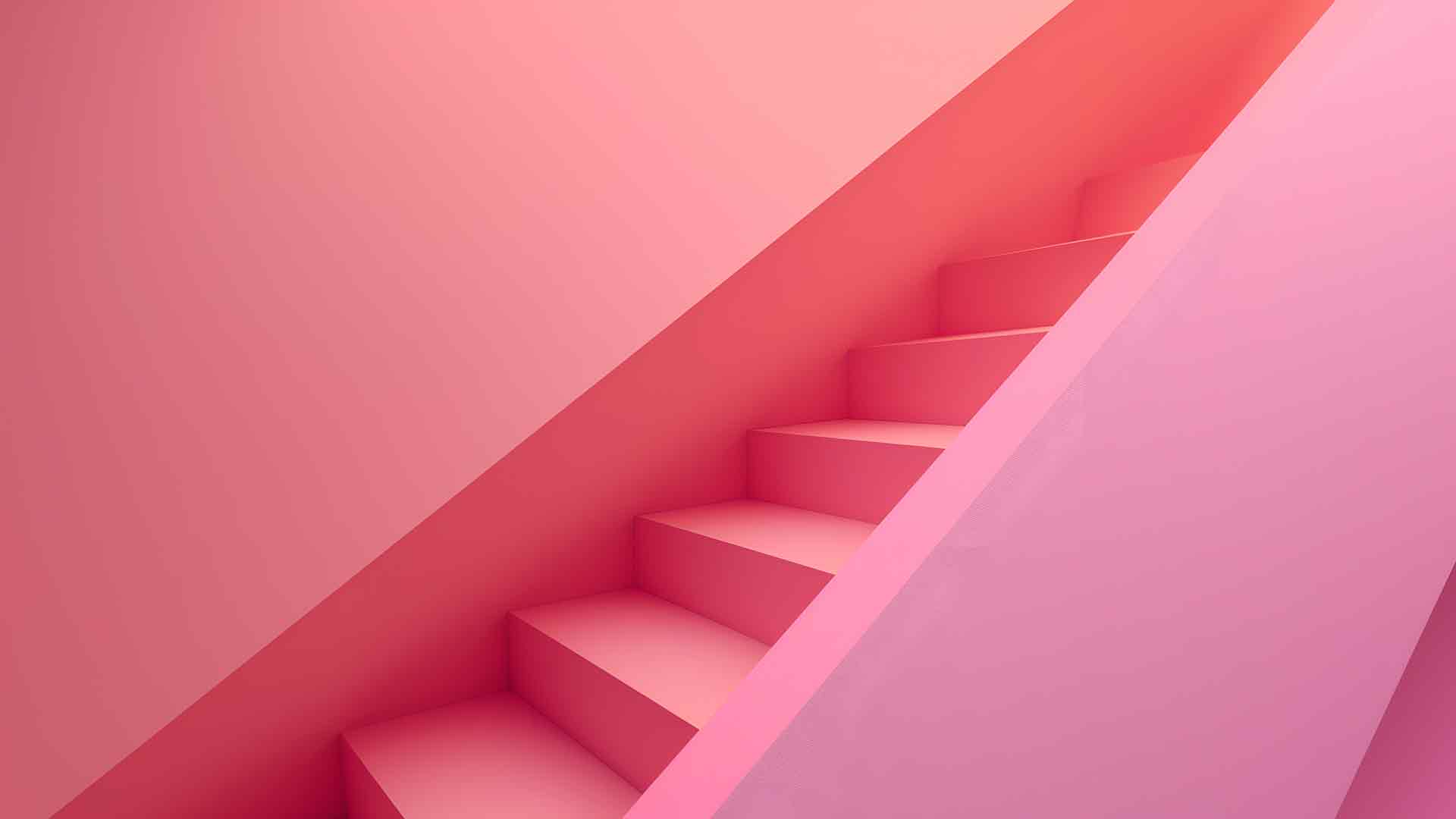 楼梯粉色审美桌面壁纸