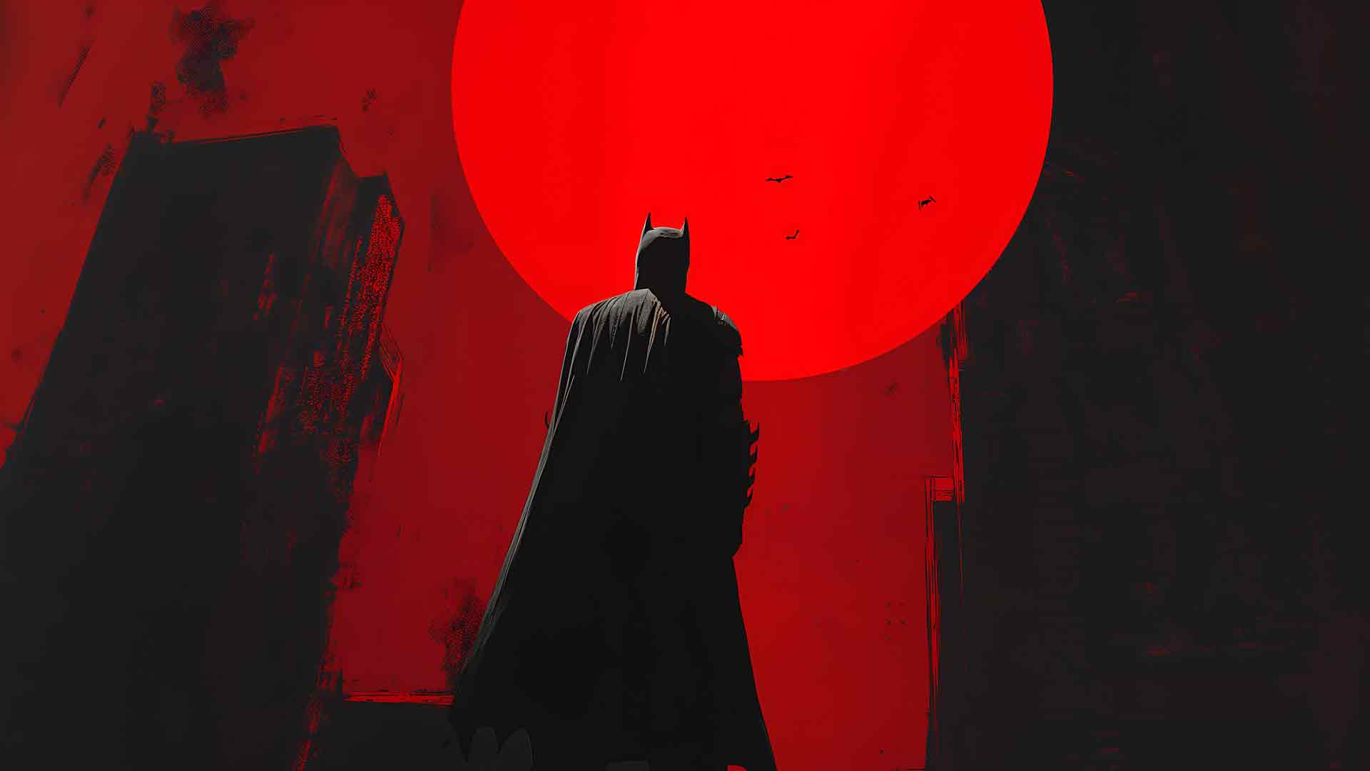 DC漫画蝙蝠侠与红月桌面壁纸