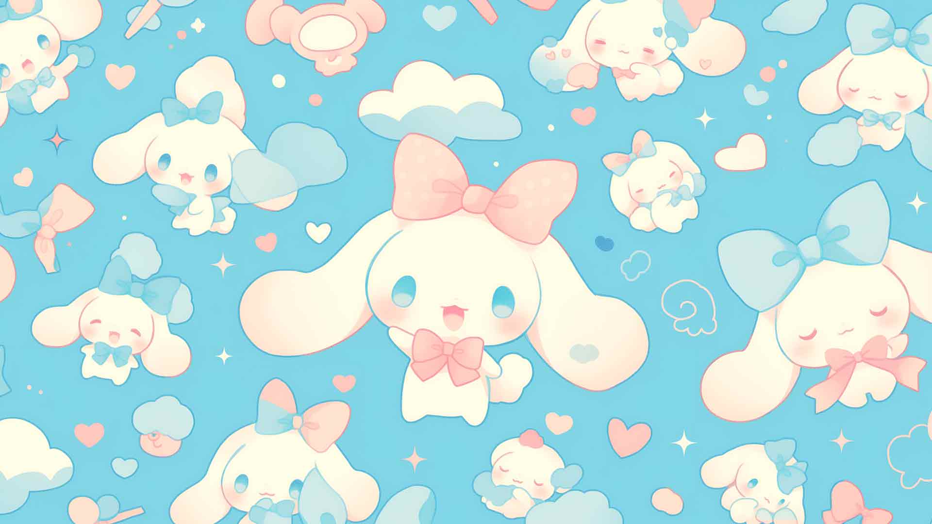 SANRIO CINNAMOROLL 蓝色图案桌面壁纸