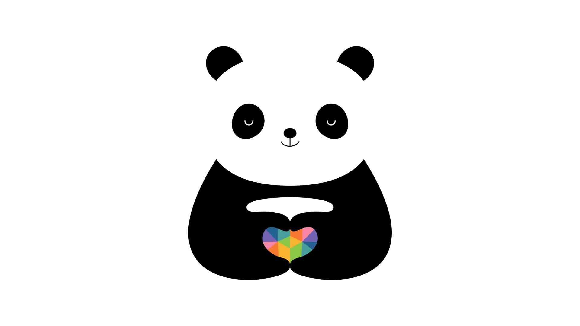 可爱的熊猫爱心壁纸