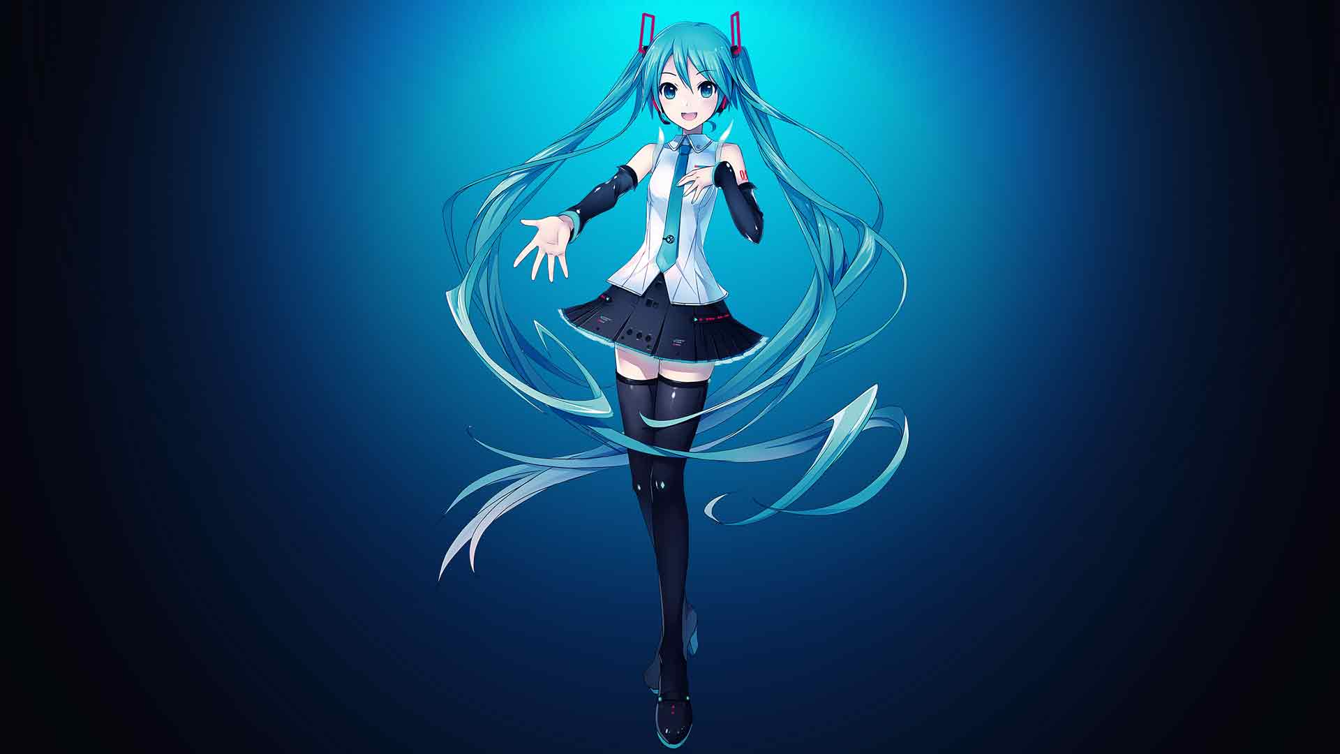 初音未来 深蓝色 壁纸