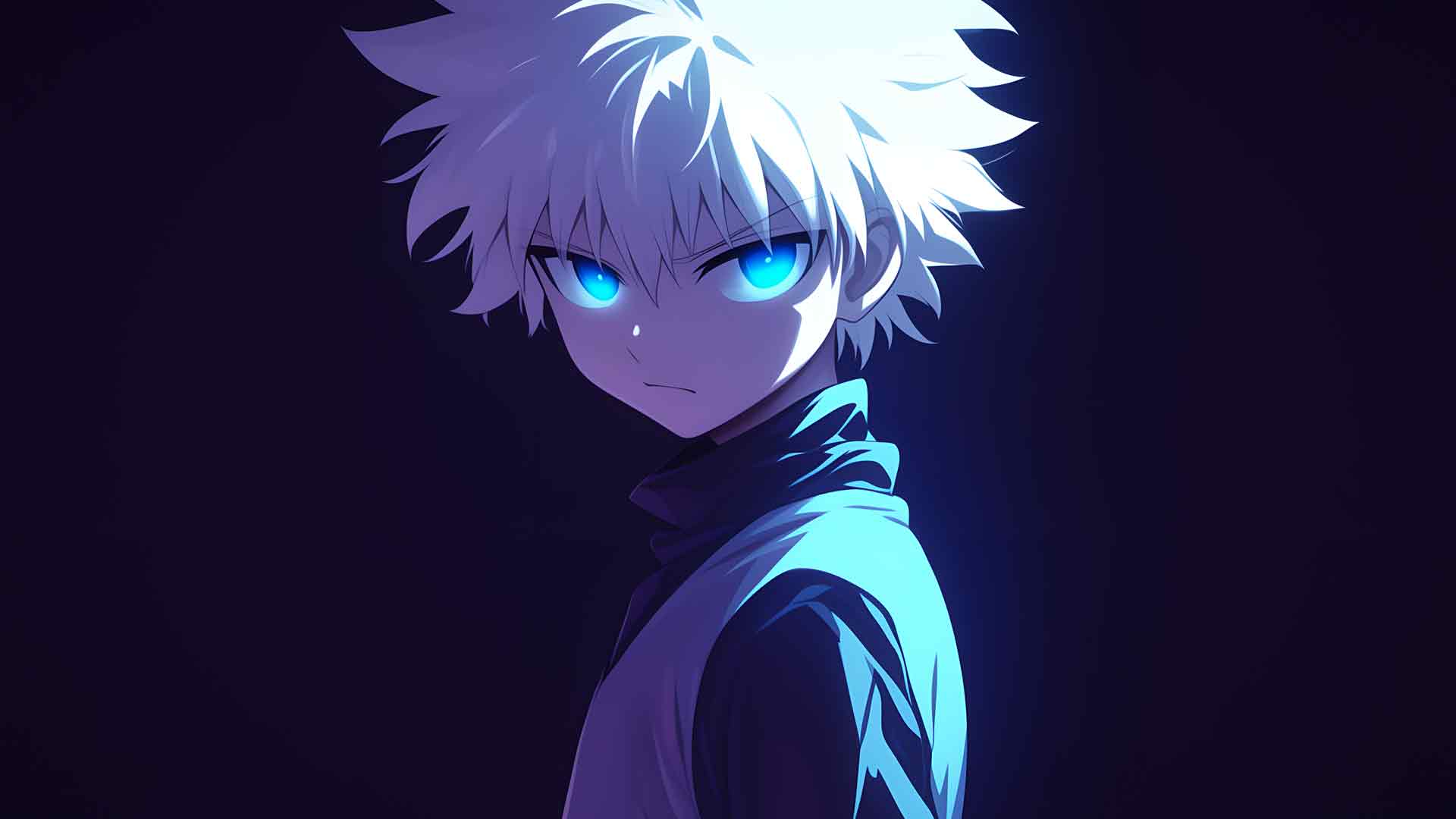 HUNTER X HUNTER KILLUA 深蓝色桌面壁纸