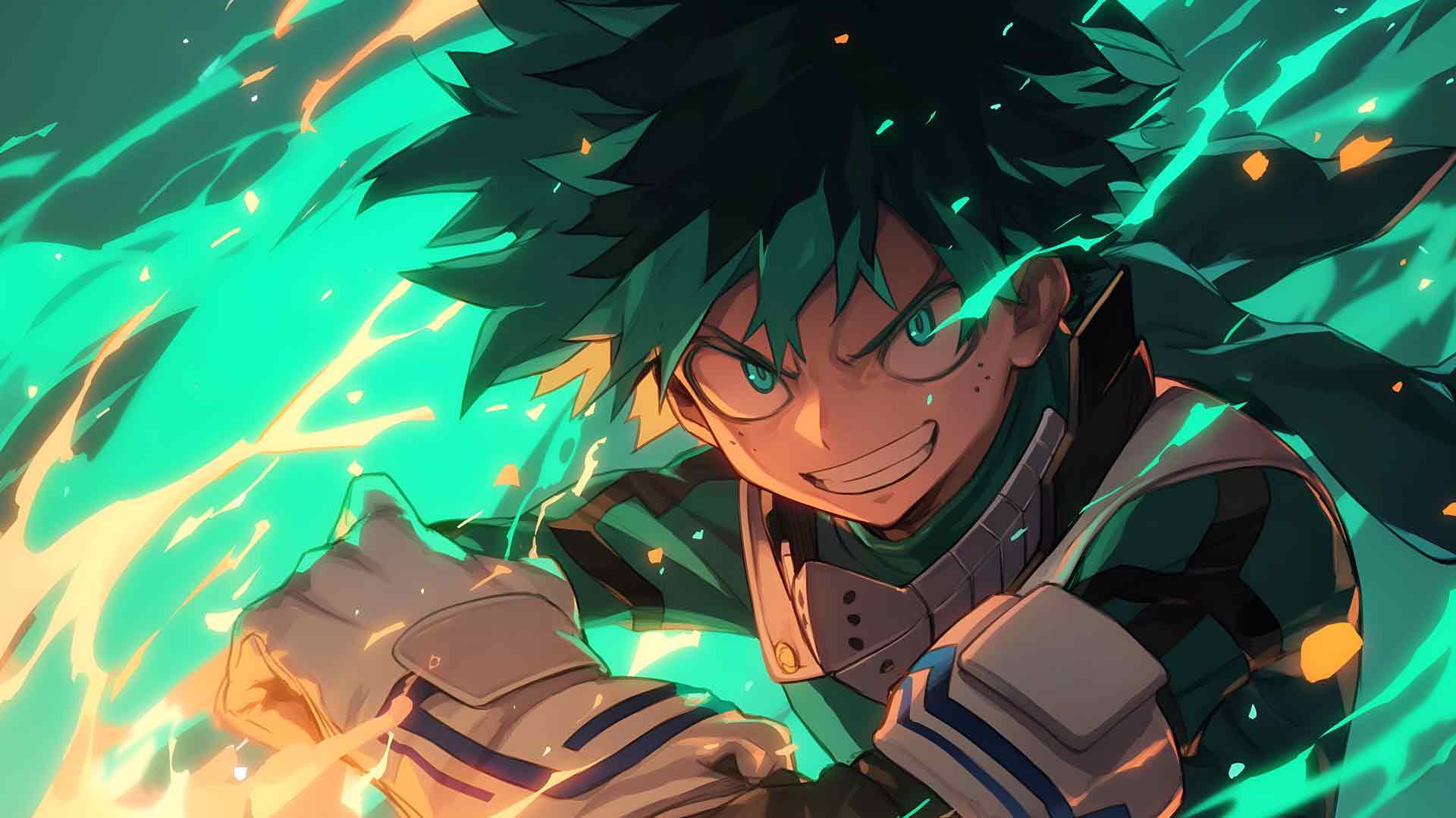 MHA DEKU 酷绿色动漫桌面壁纸