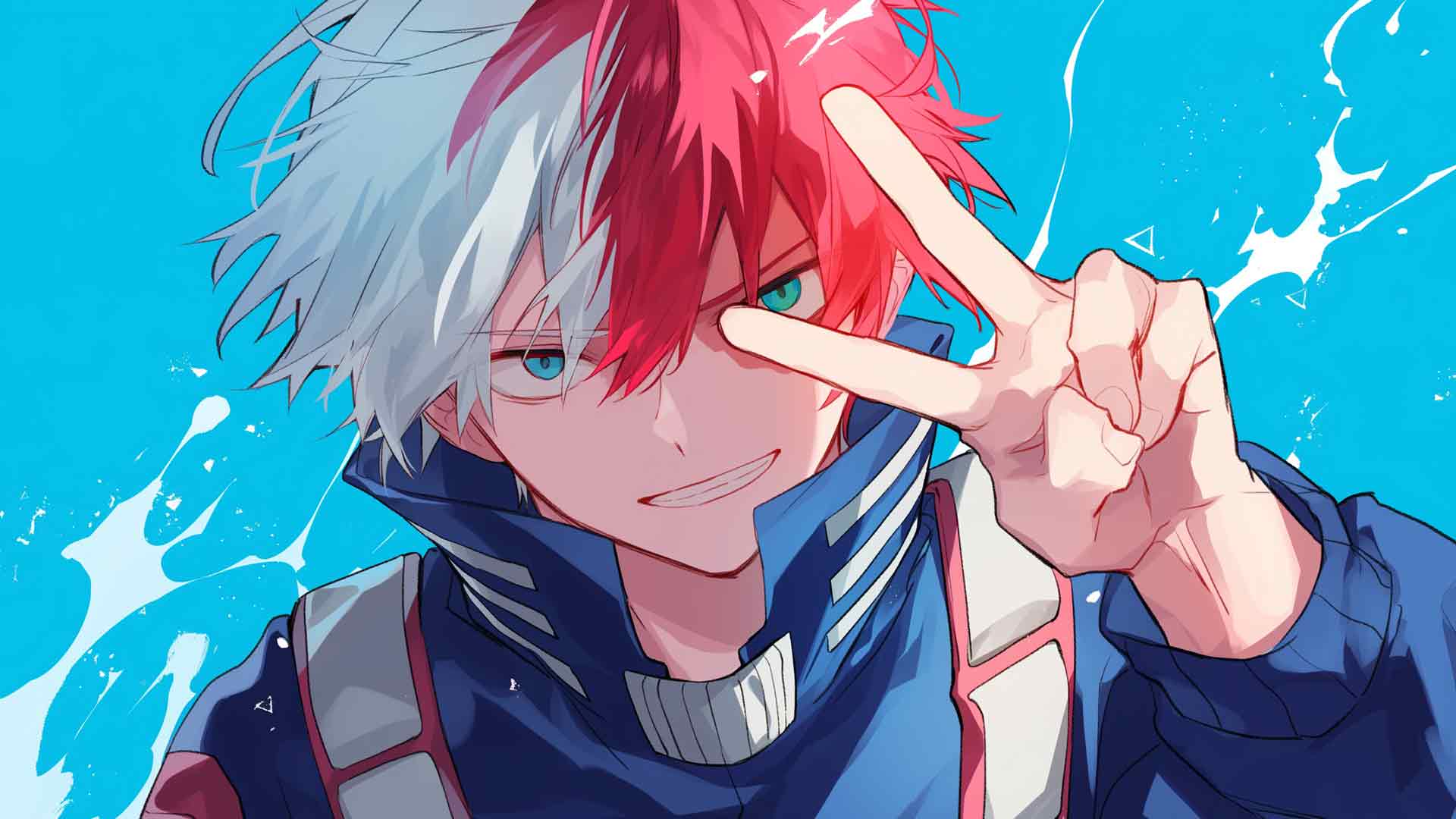 MHA SHOUTO TODOROKI VICTORY HAND 桌面壁纸