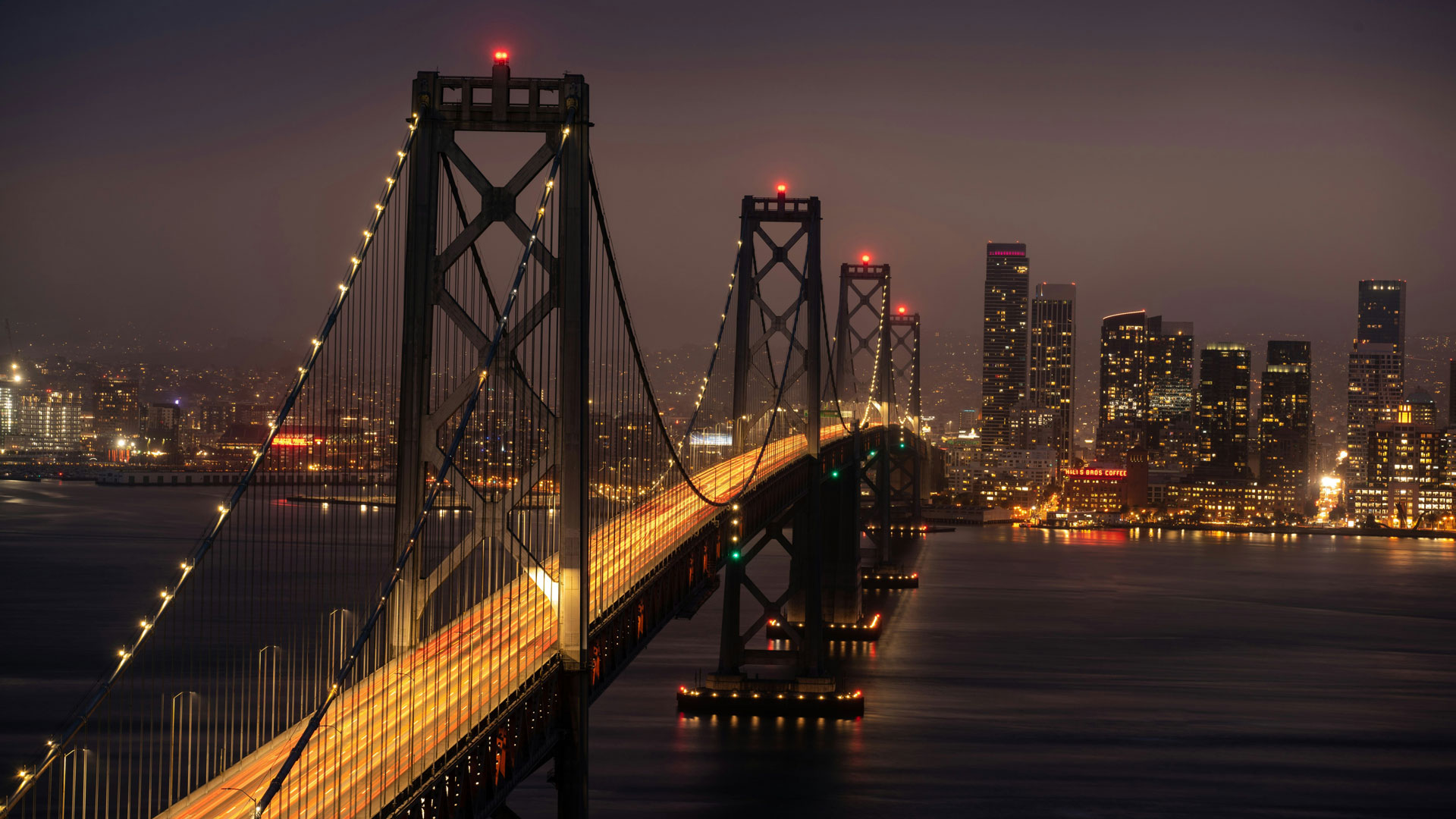 旧金山-奥克兰海湾大桥加州壁纸