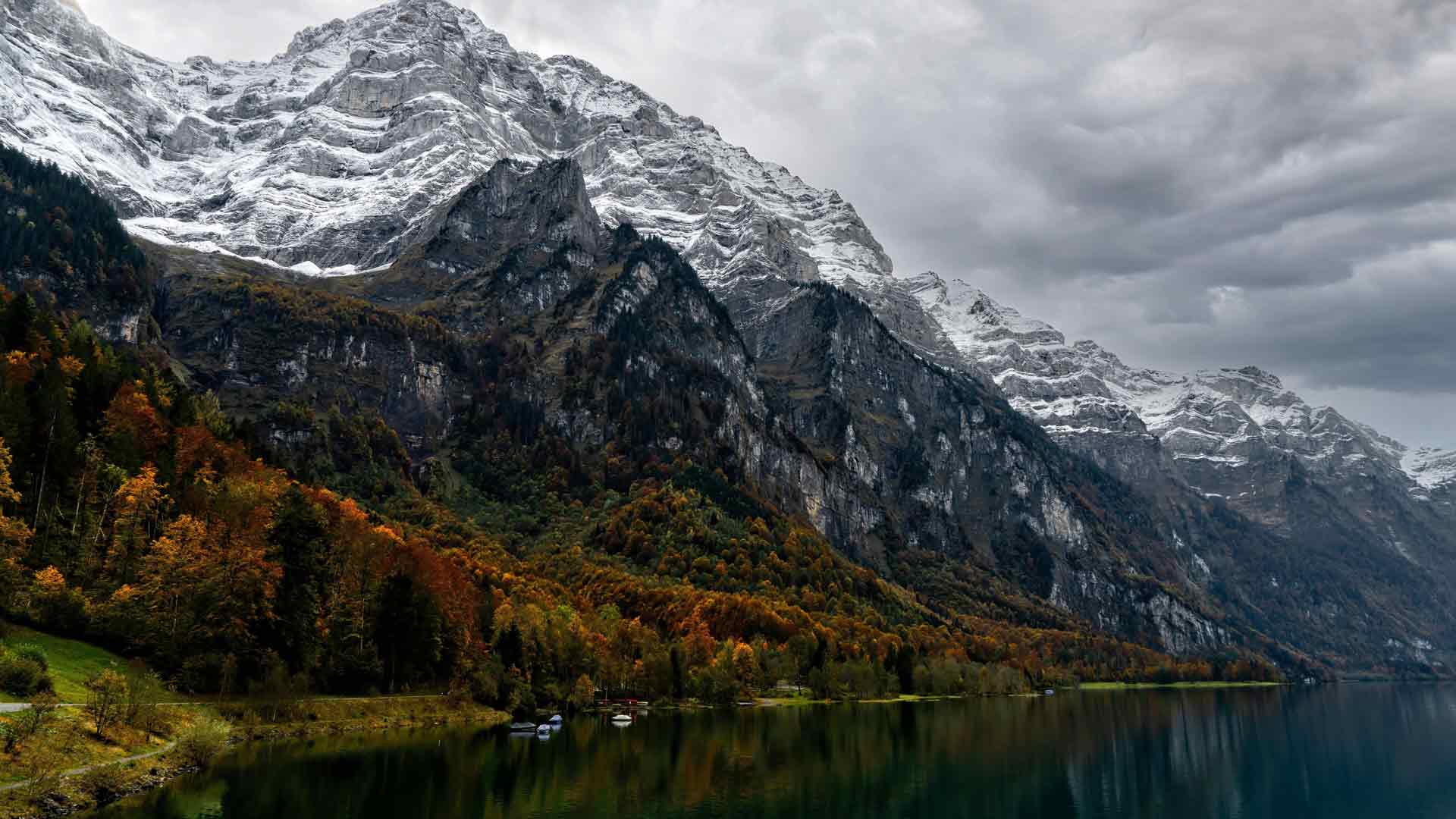 瑞士湖风景山8k